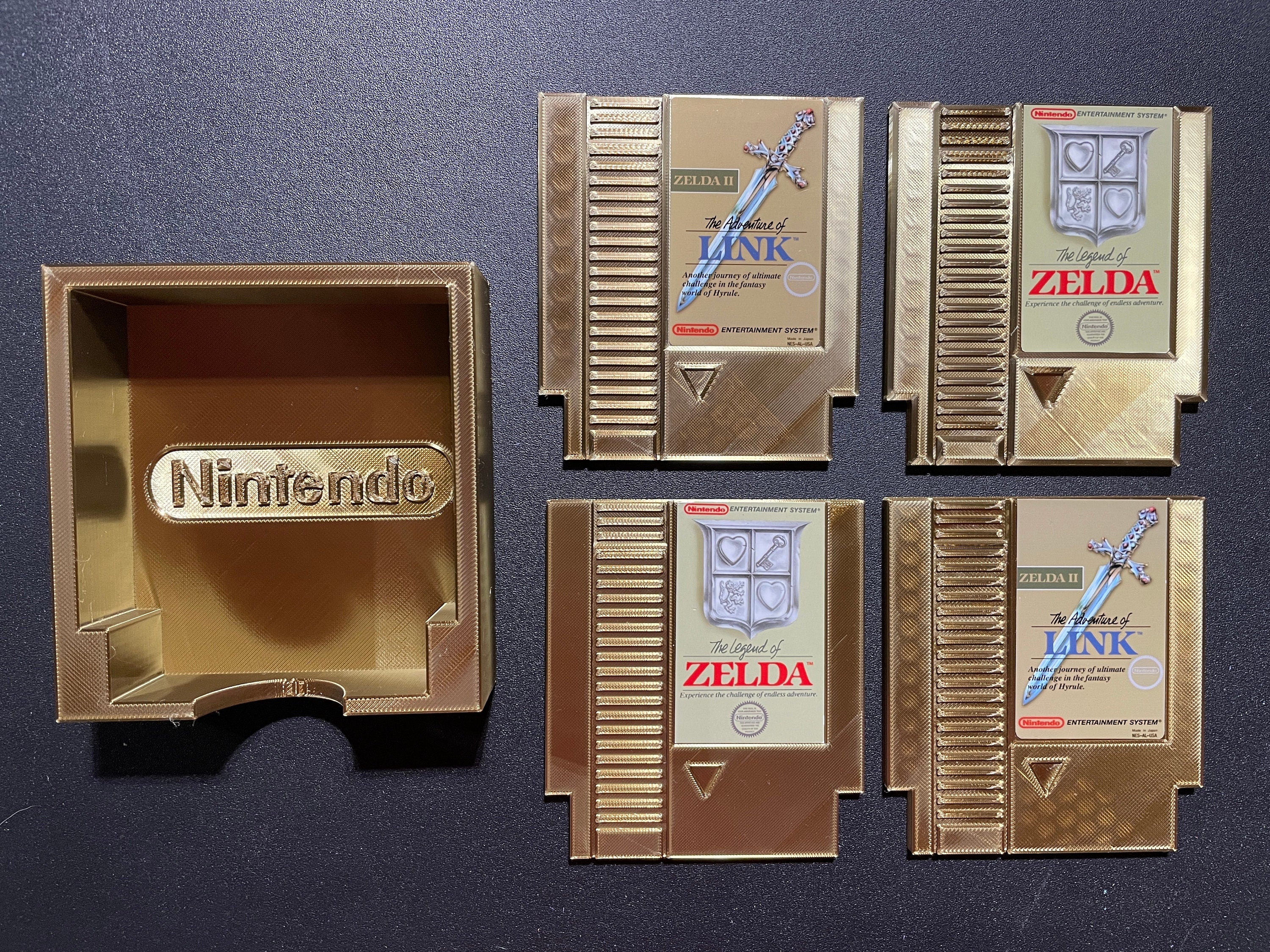 NES Nintendo Adventure of Link - 10 cm x 9 cm x 4 mm - Legend of Zelda Gold coasters www.makngames.com
