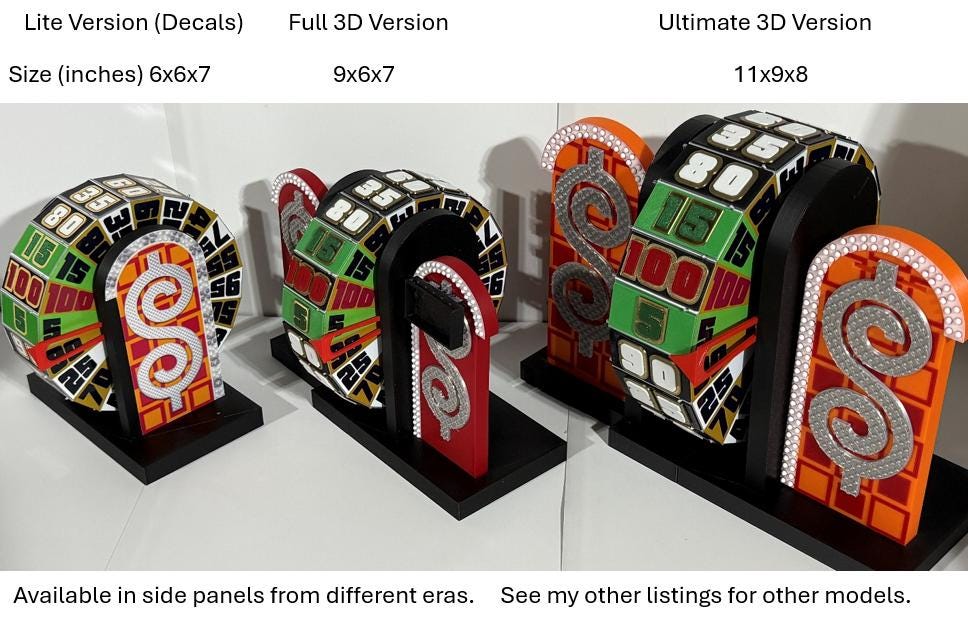 Price is Right 1978 & 1989 Showcase Showdown Wheel with Scoreboard – 3D Printed