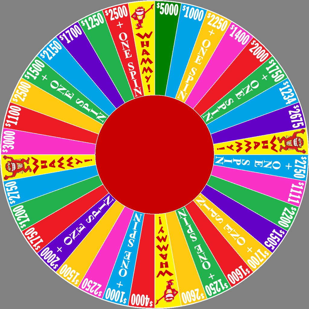 Press Your Luck Spinner - Original and 2020s show versions - wheel itself is 6.73 inches  across www.makngames.com