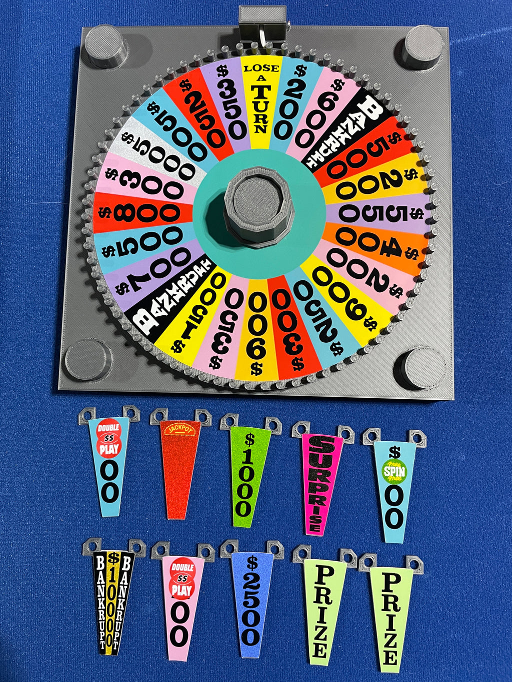 80s–90s Era Wheel of Fortune Board Game Wheel Spinner – 3D Printed Replica