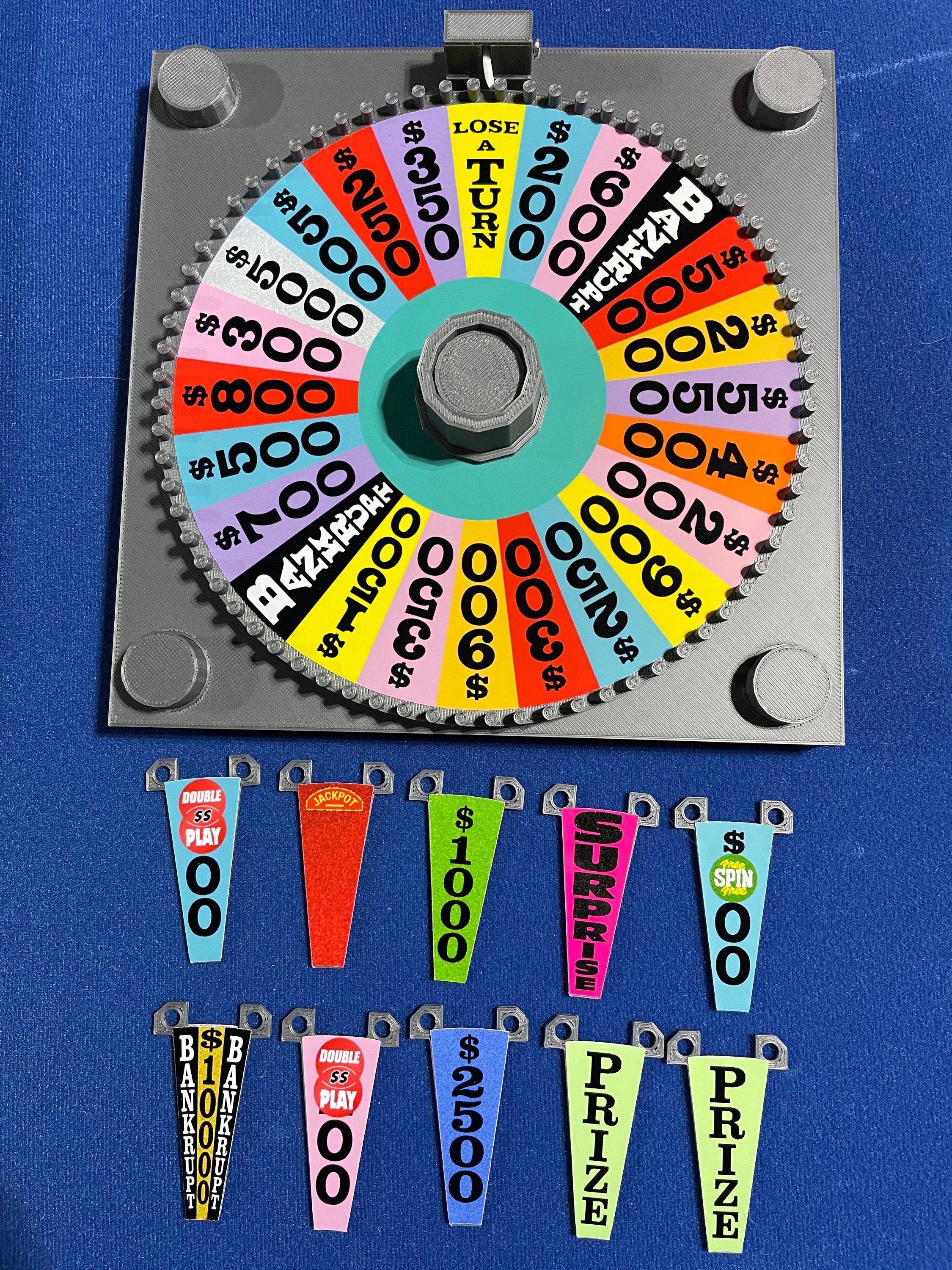 80s–90s Era Wheel of Fortune Board Game Wheel Spinner – 3D Printed Replica