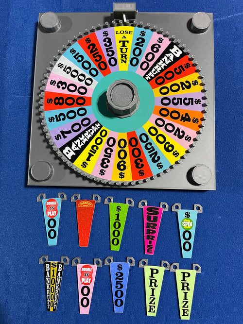 80s–90s Era Wheel of Fortune Board Game Wheel Spinner – 3D Printed Replica