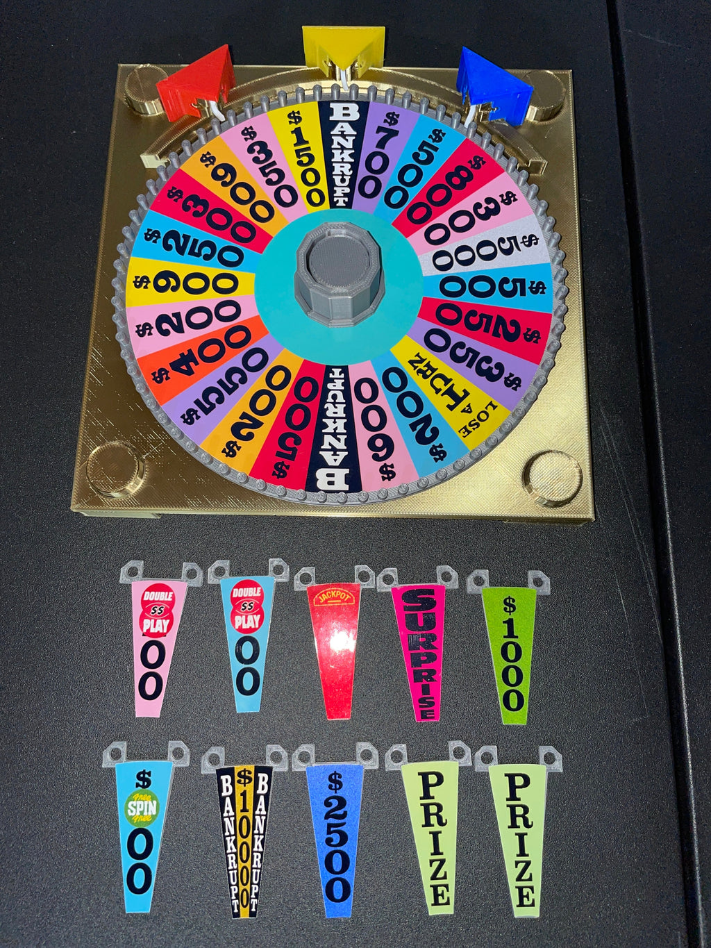 80s–90s Era Wheel of Fortune Board Game Wheel Spinner – 3D Printed Replica
