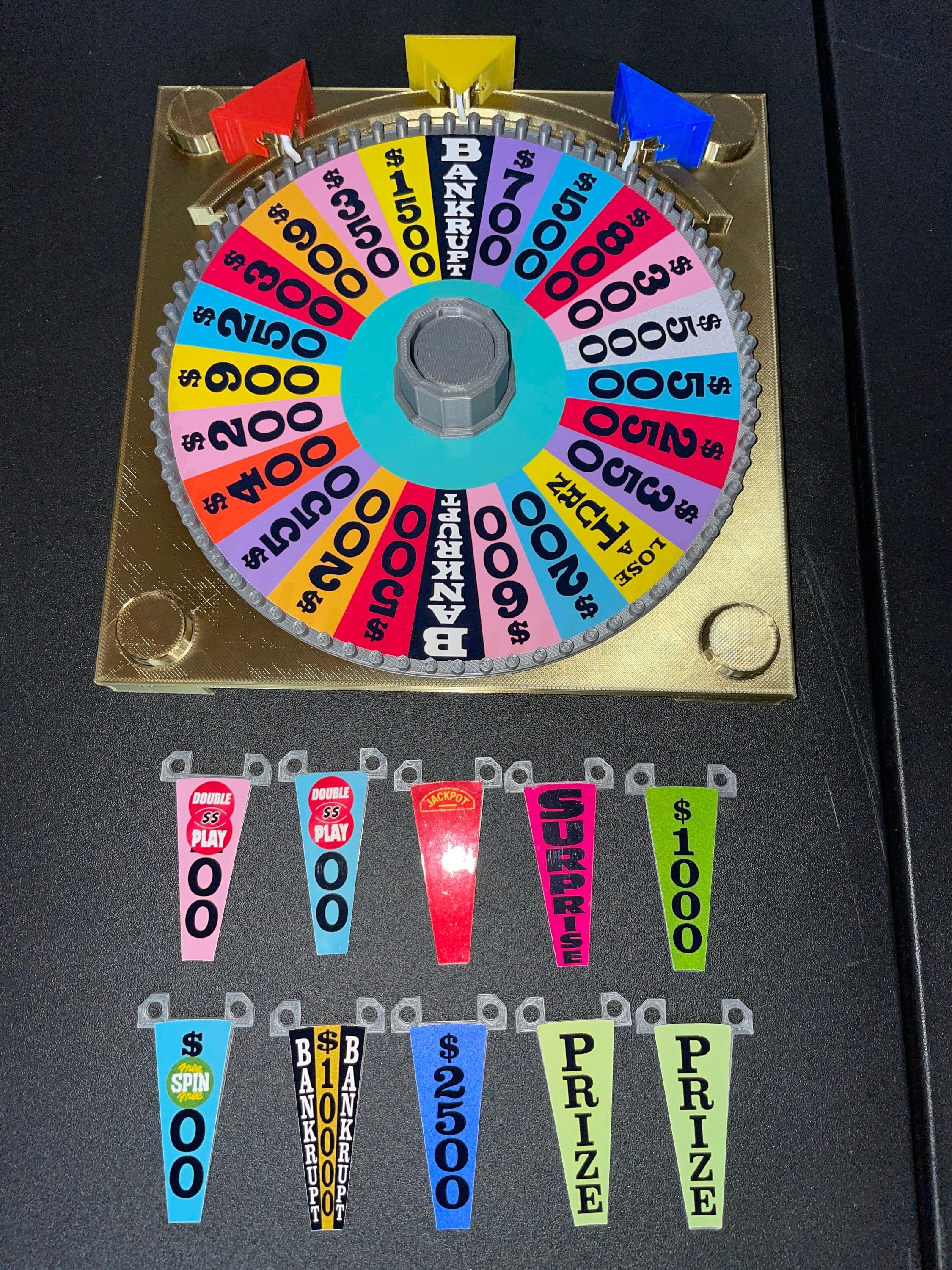 80s–90s Era Wheel of Fortune Board Game Wheel Spinner – 3D Printed Replica