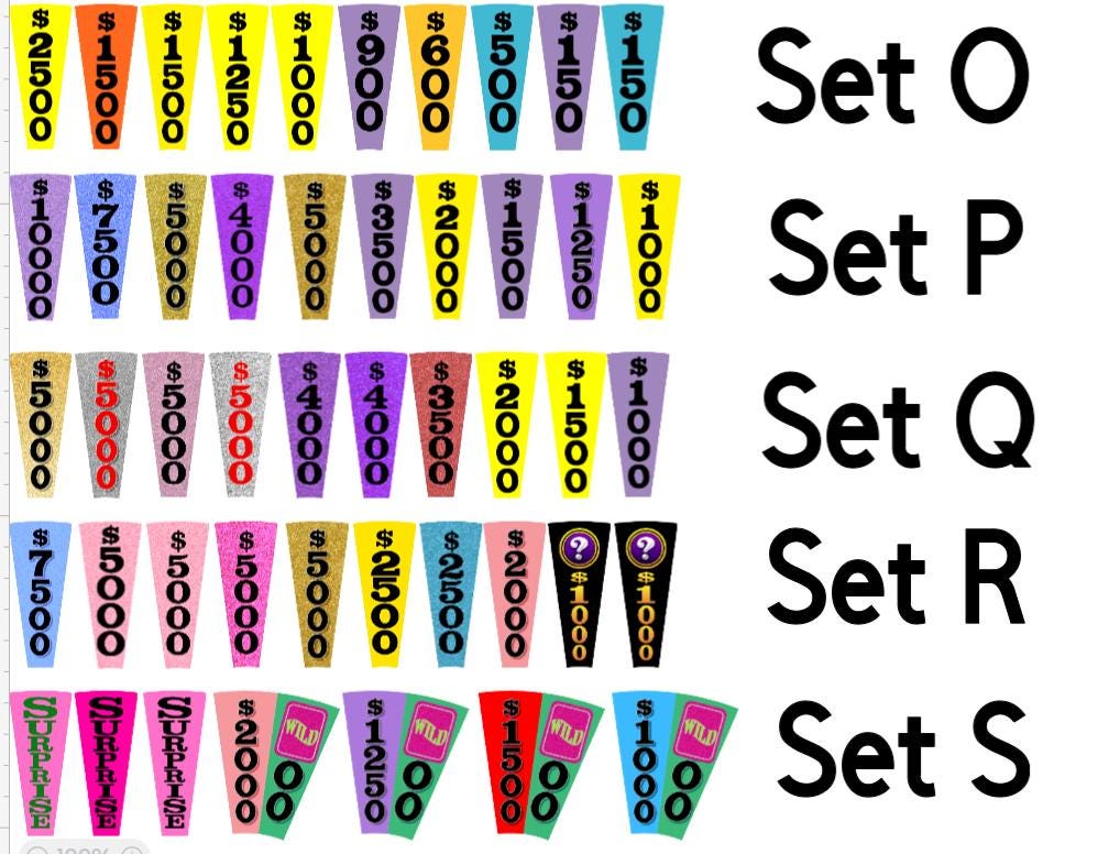 Wheel of Fortune Add-On Wheel Wedges – 2 Inch 3D Printed