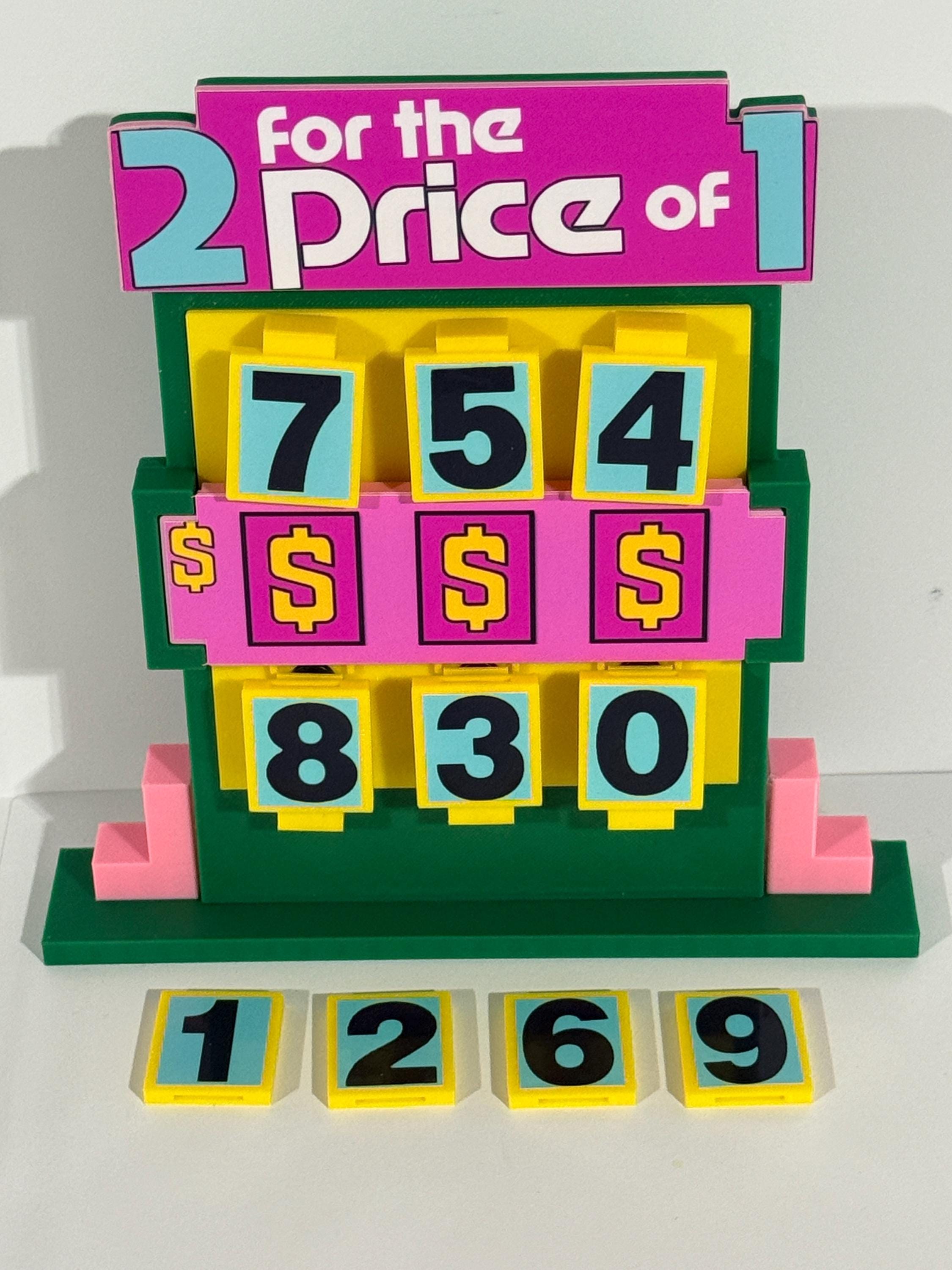 Price is Right "2 for the Price of 1" Pricing Game – 3D Printed Miniature