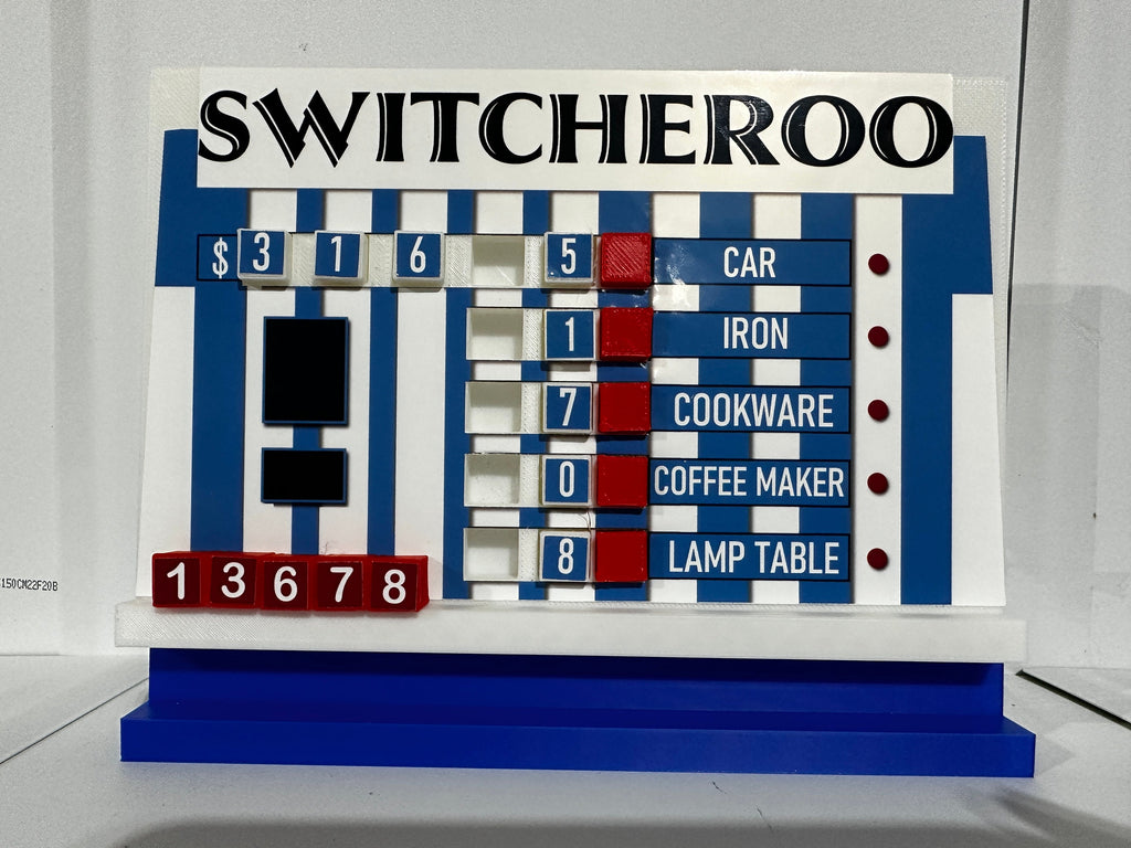 Price is Right Switcheroo Pricing Game – 3D Printed Miniature
