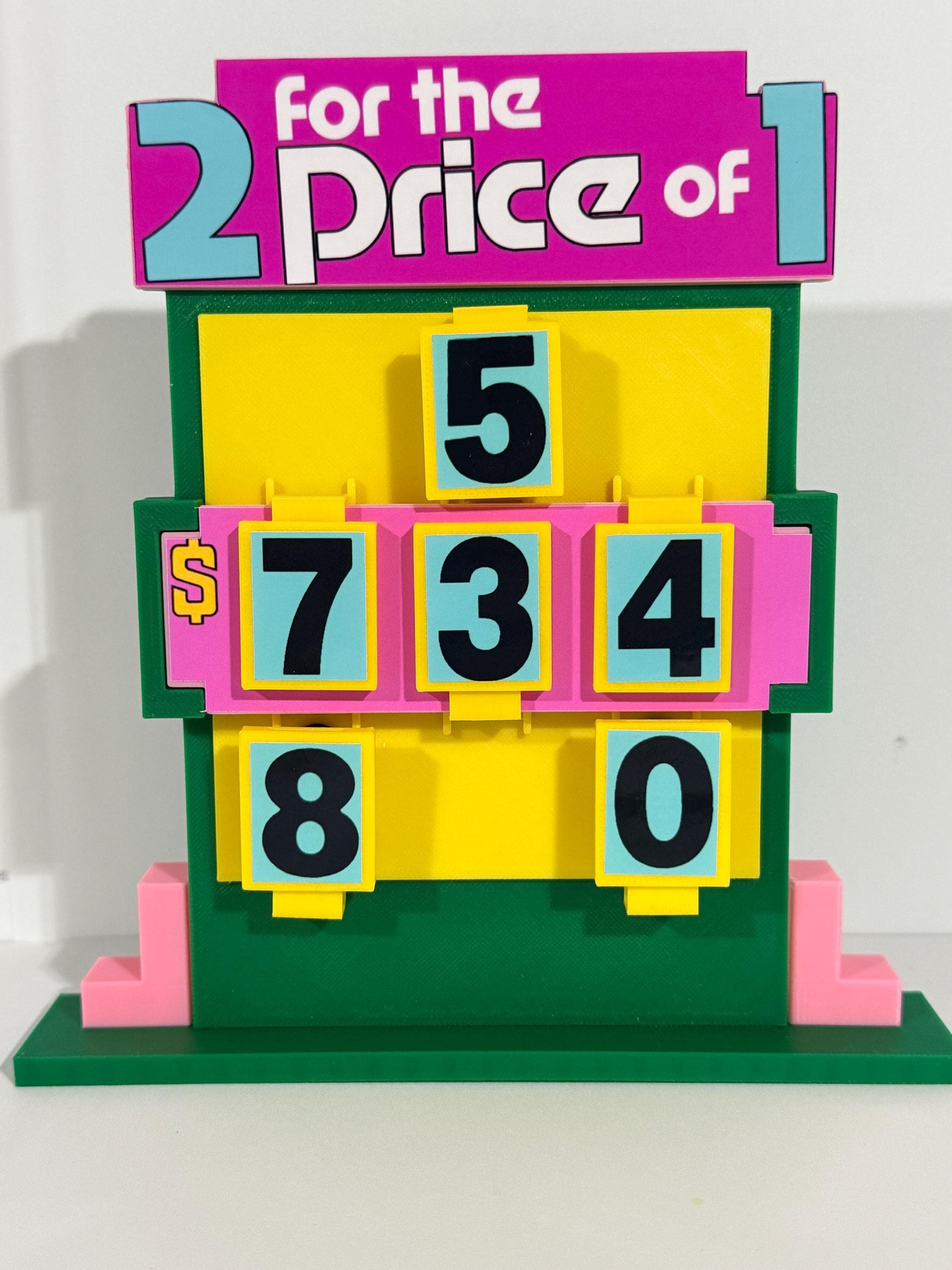 Price is Right "2 for the Price of 1" Pricing Game – 3D Printed Miniature