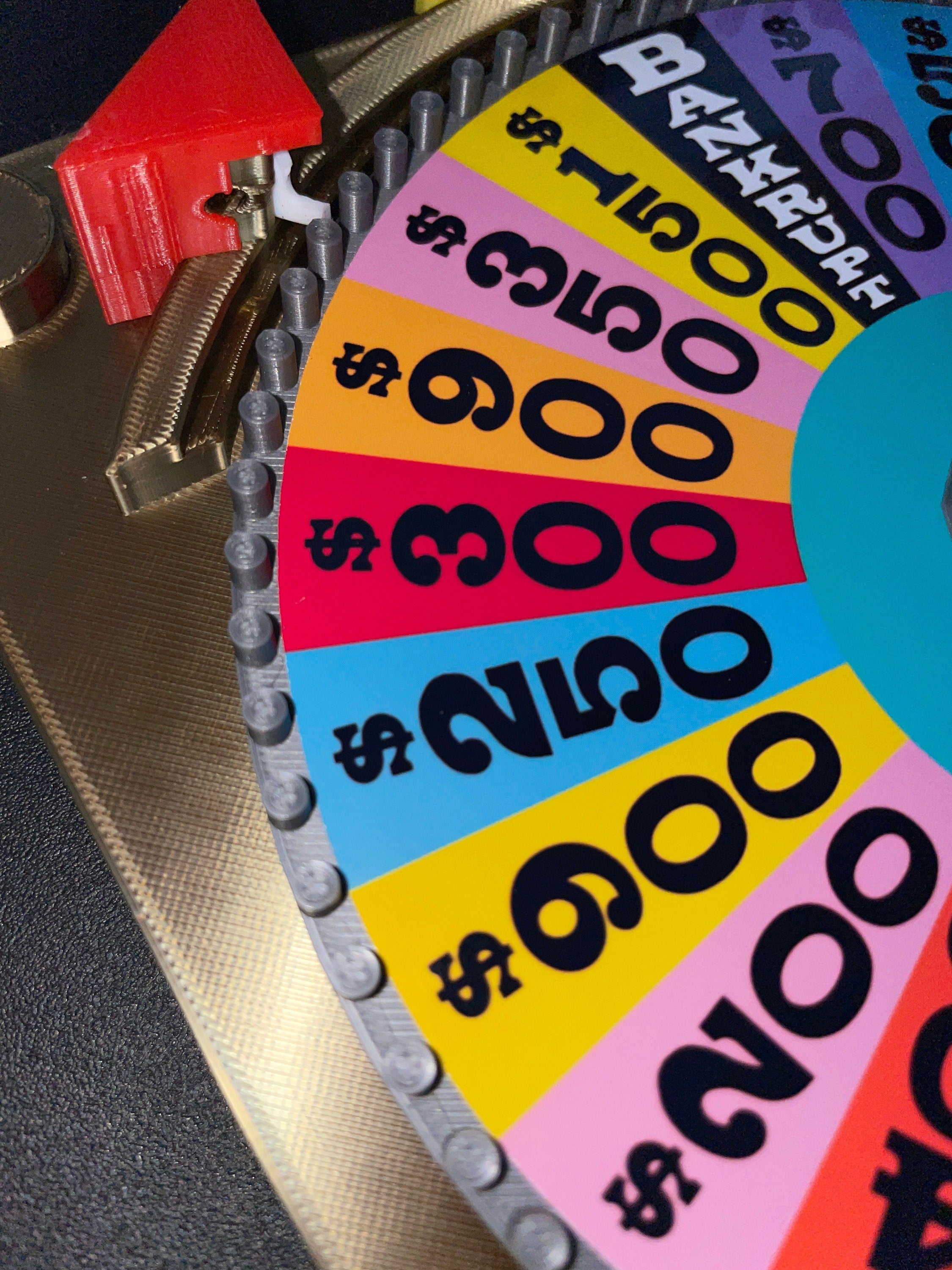 80s–90s Era Wheel of Fortune Board Game Wheel Spinner – 3D Printed Replica