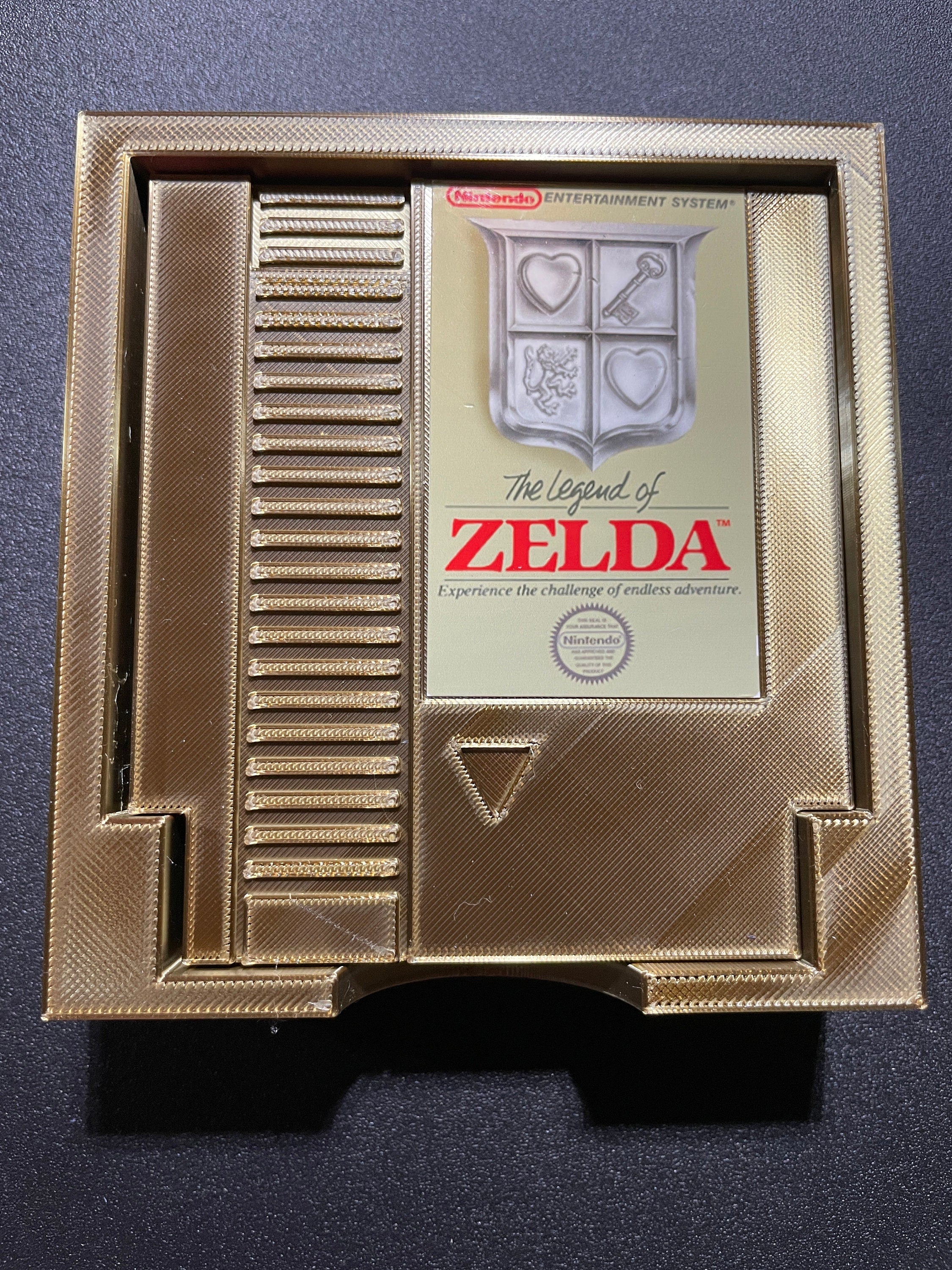 NES Nintendo Adventure of Link - 10 cm x 9 cm x 4 mm - Legend of Zelda Gold coasters www.makngames.com