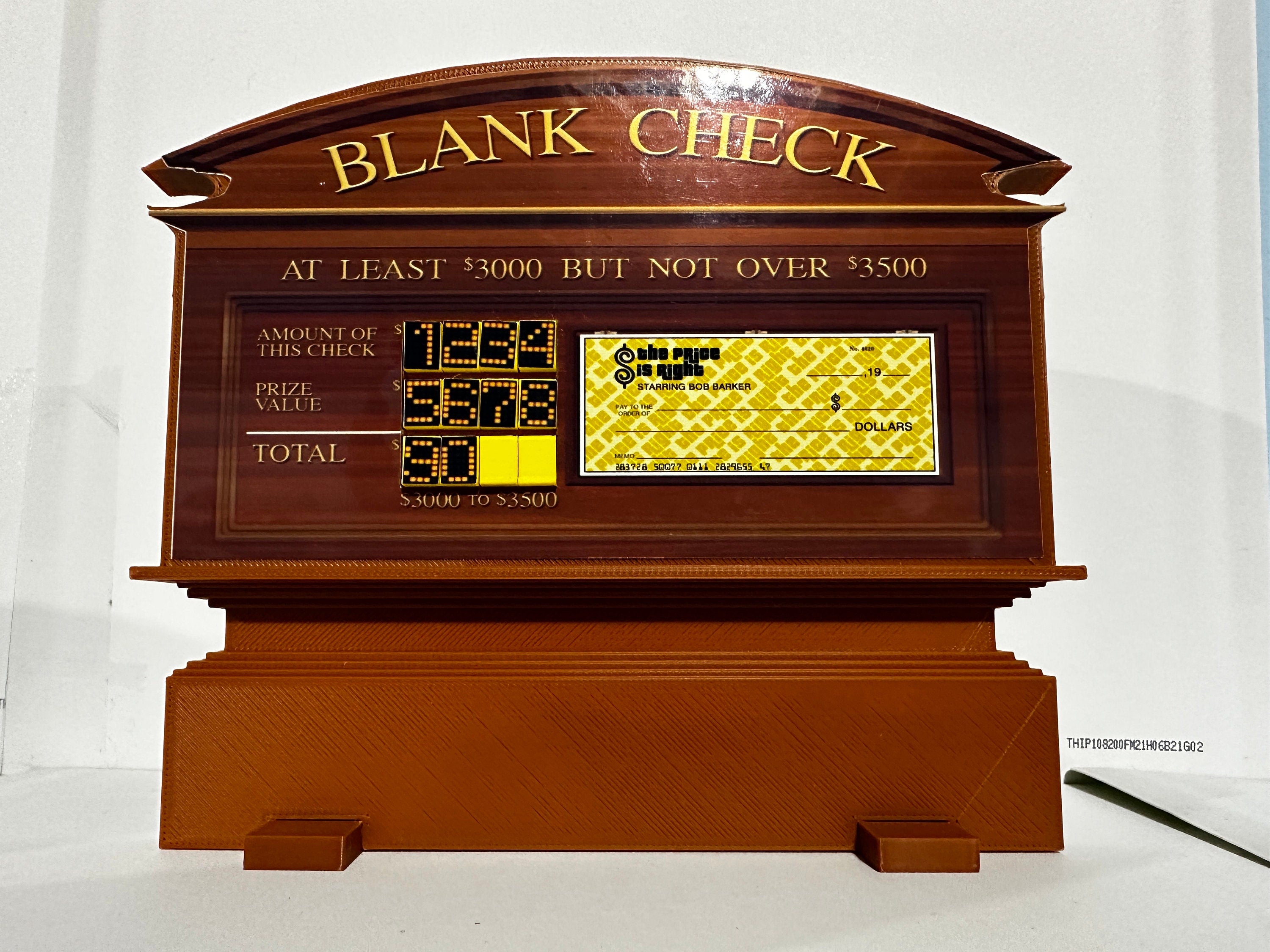 Price is Right Blank Check Pricing Game – 3D Printed Miniature