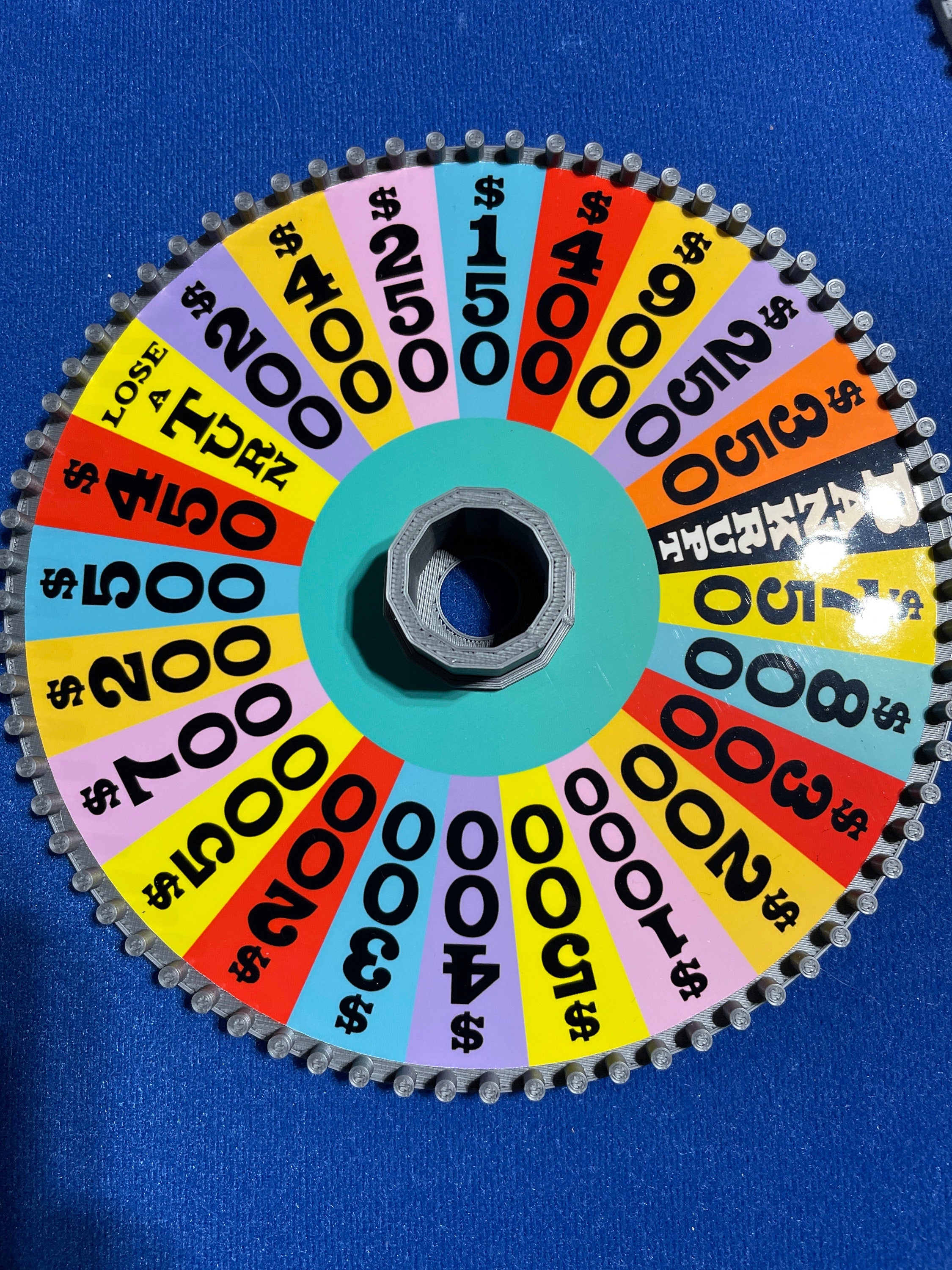 80s–90s Era Wheel of Fortune Board Game Wheel Spinner – 3D Printed Replica