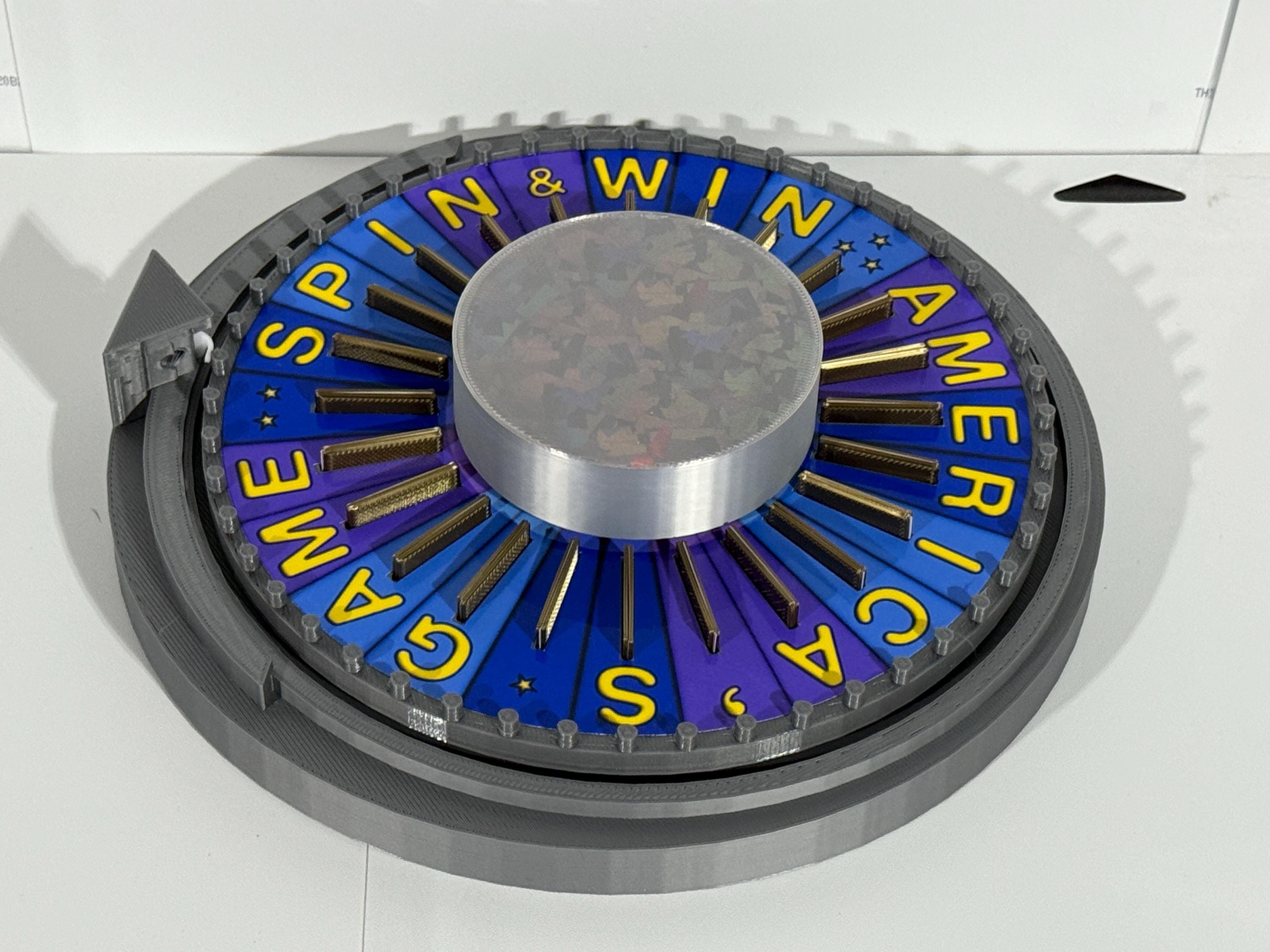 2025 Wheel of Fortune Bonus Round Wheel Spinner with Round Base – 3D Printed