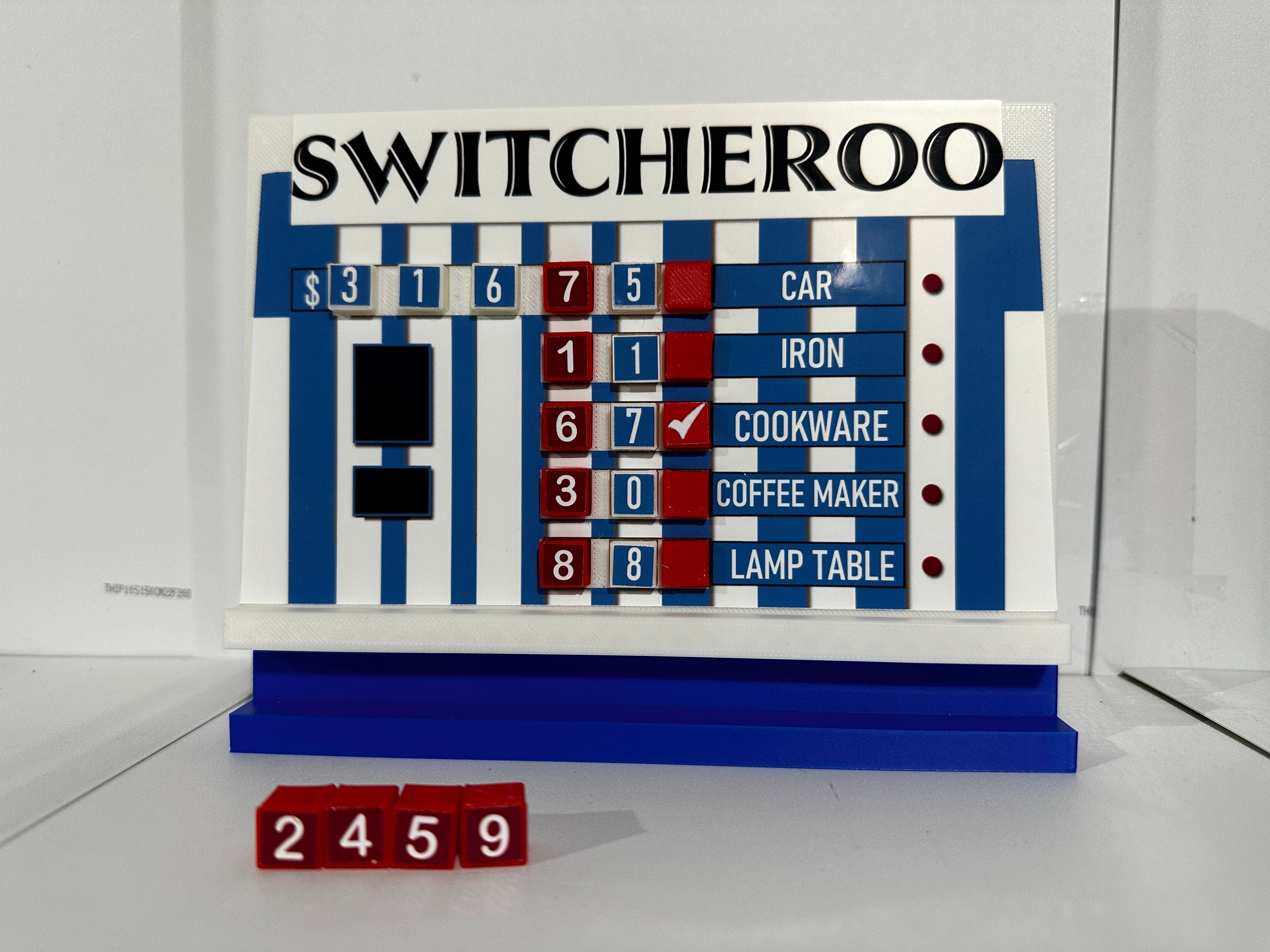Price is Right Switcheroo Pricing Game – 3D Printed Miniature