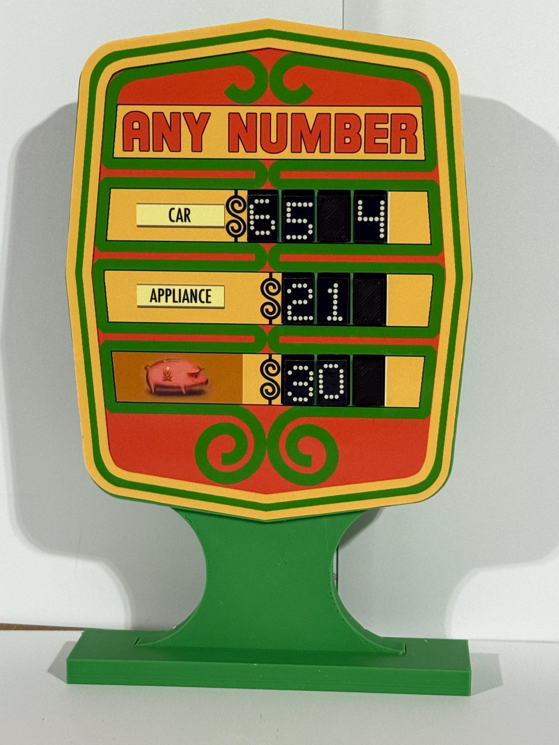 Price is Right Early 1980s Any Number Pricing Game – 3D Printed Miniature