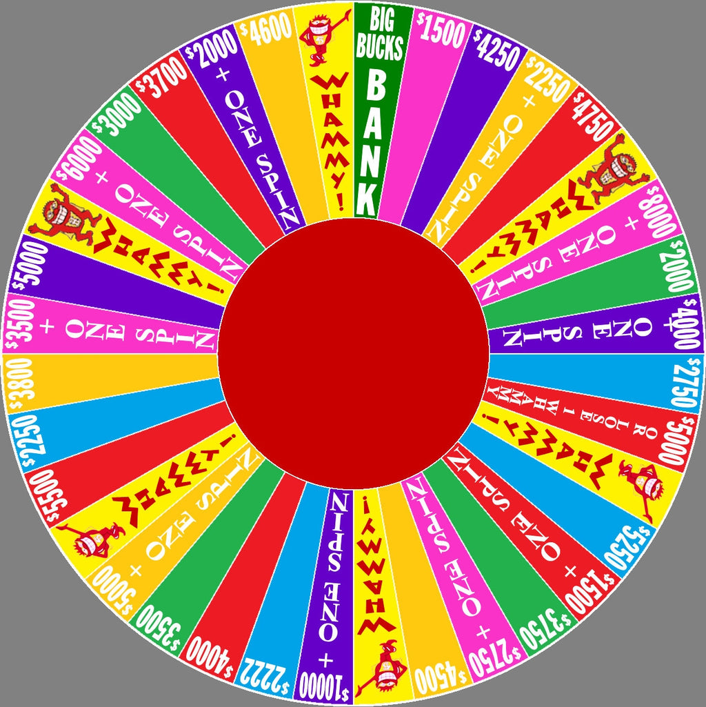 Press Your Luck Spinner - Original and 2020s show versions - wheel itself is 6.73 inches  across www.makngames.com