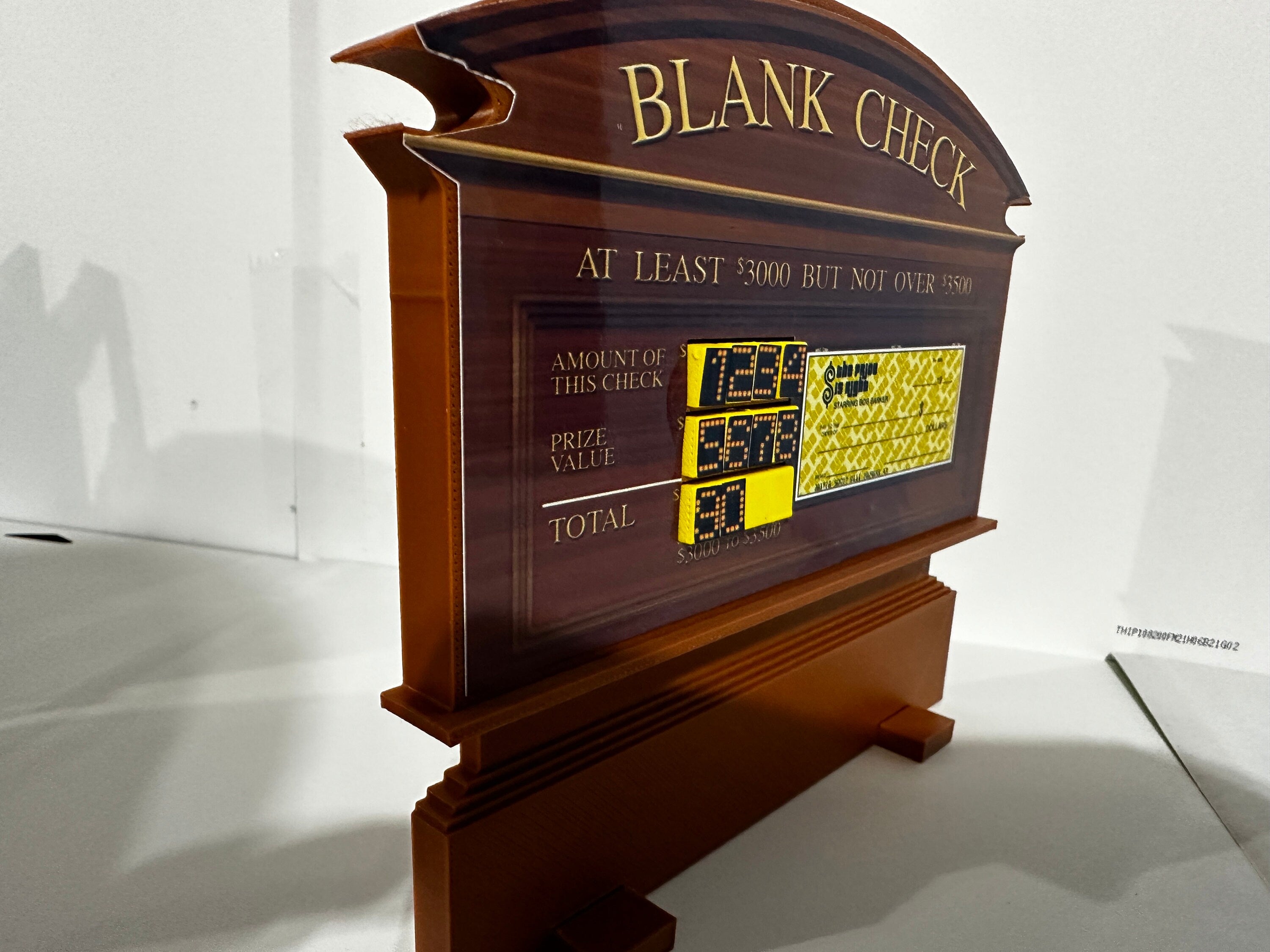 Price is Right Blank Check Pricing Game – 3D Printed Miniature