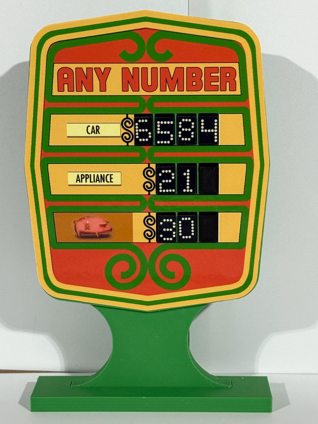 Price is Right Early 1980s Any Number Pricing Game – 3D Printed Miniature