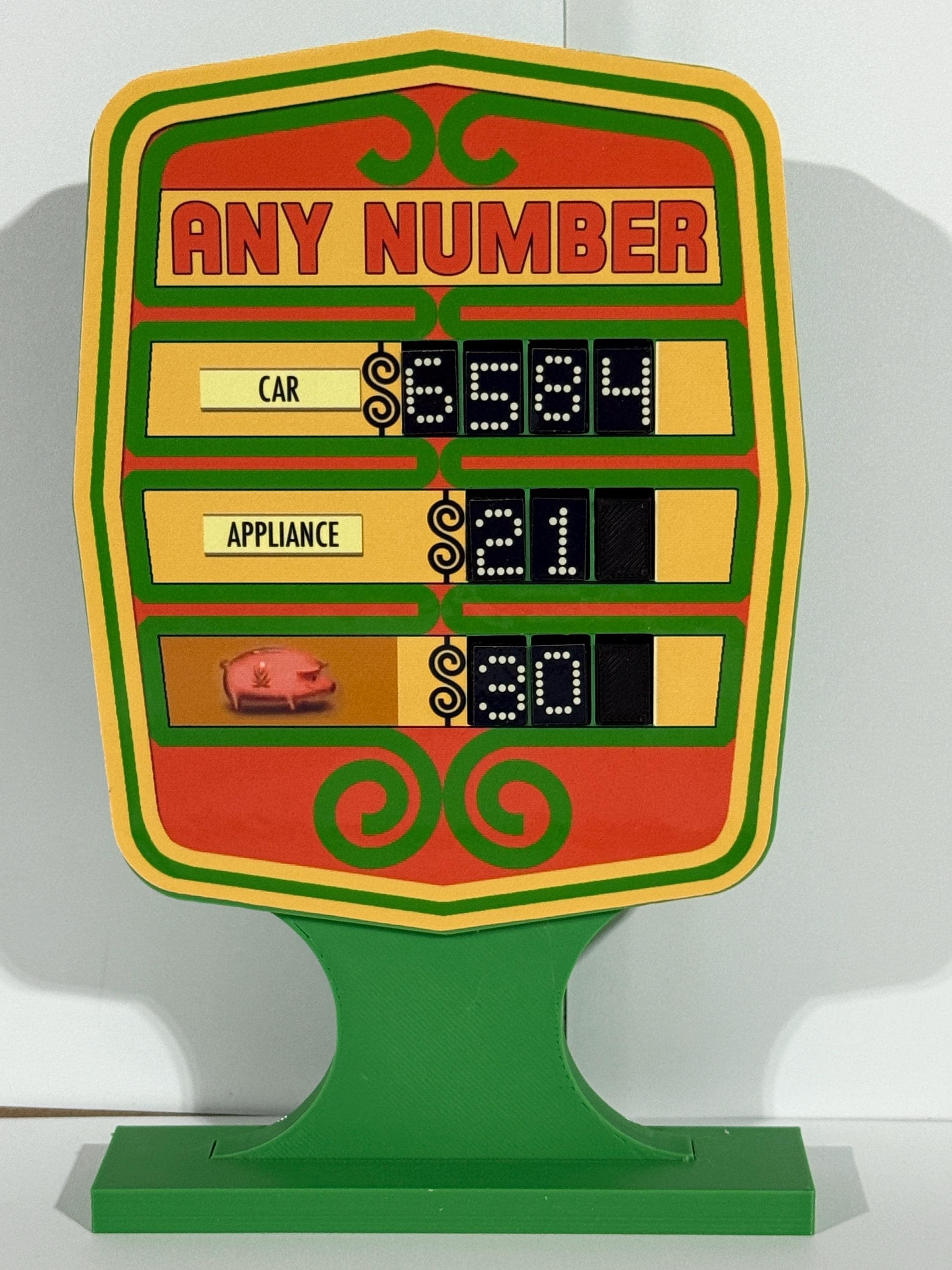Price is Right Early 1980s Any Number Pricing Game – 3D Printed Miniature