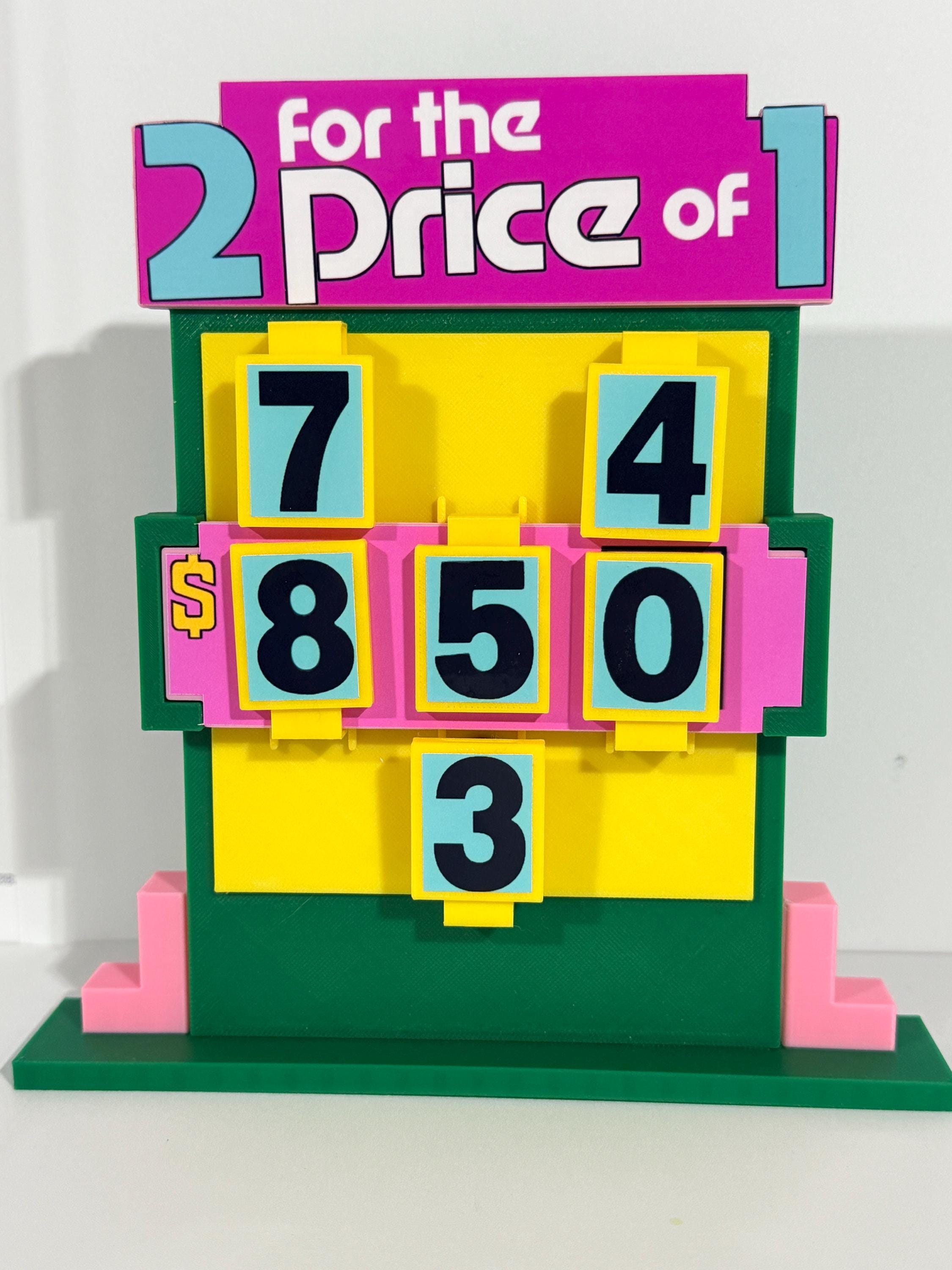 Price is Right "2 for the Price of 1" Pricing Game – 3D Printed Miniature