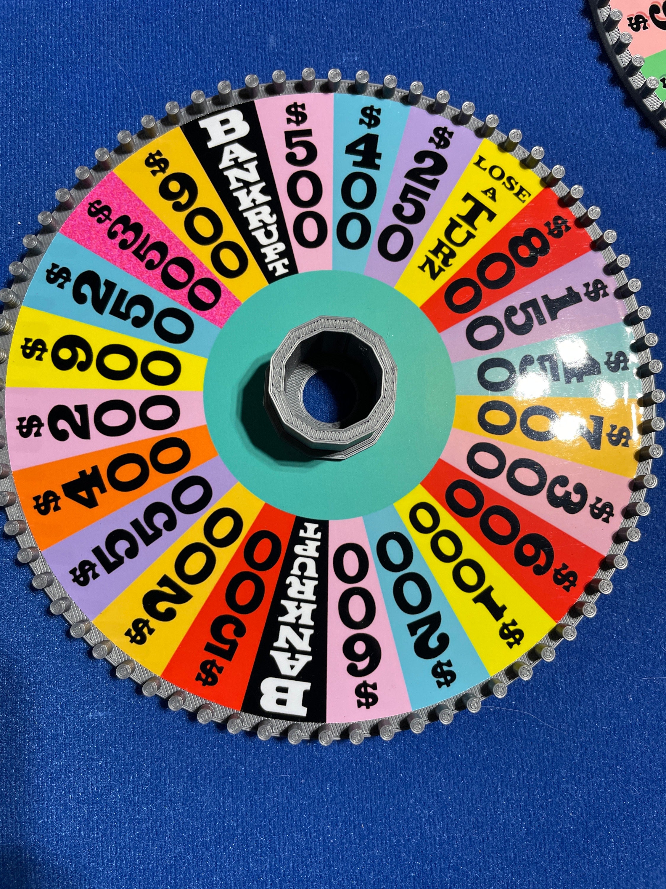 80s–90s Era Wheel of Fortune Board Game Wheel Spinner – 3D Printed Replica