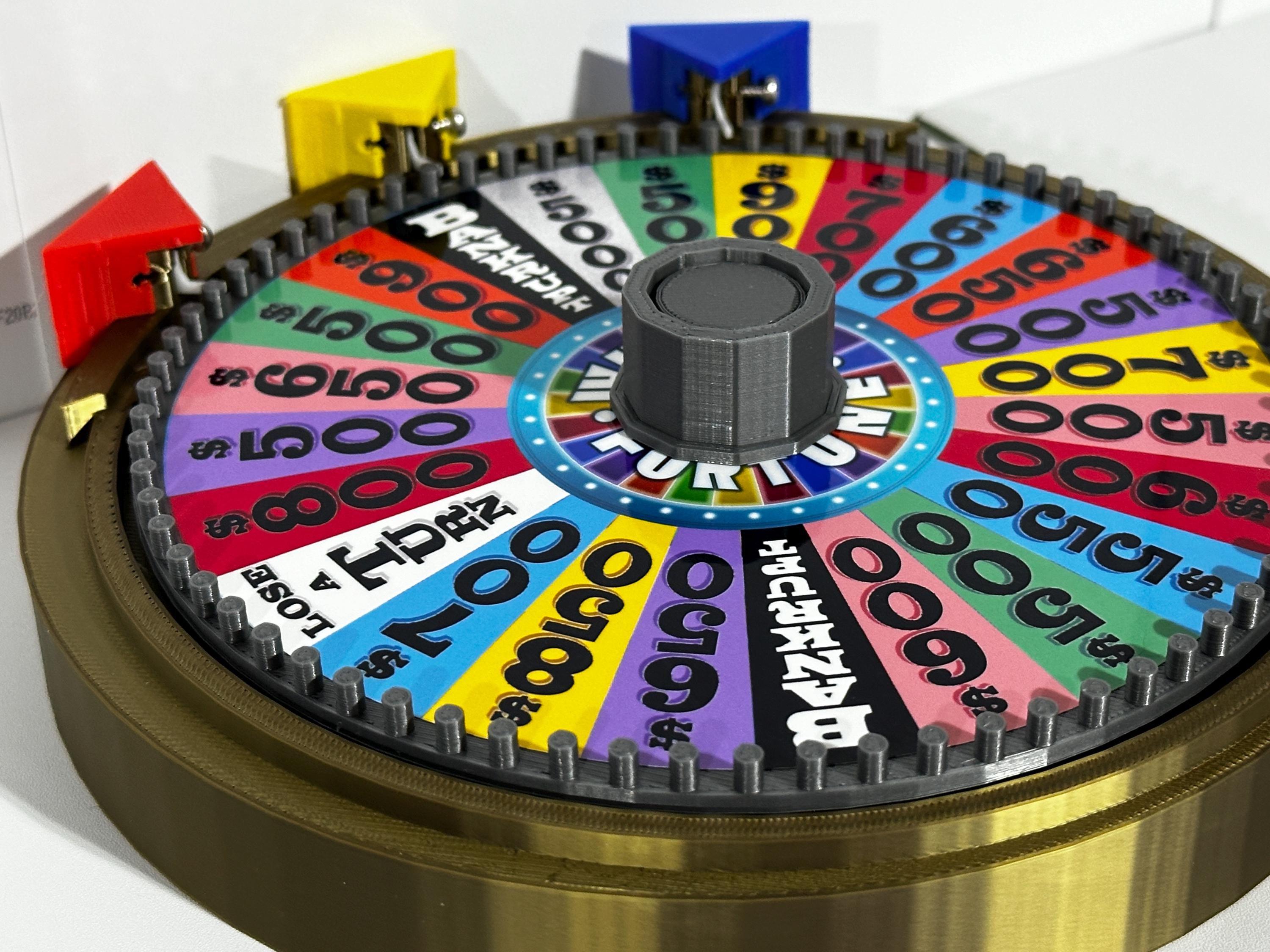 2024 Wheel of Fortune Spinner with Round Raised Base – 3D Printed Replica