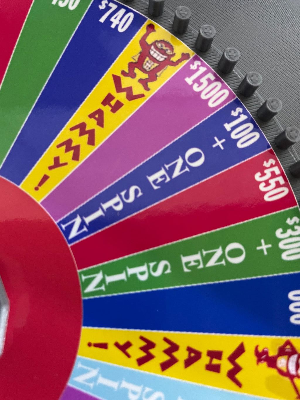 Press Your Luck Spinner - Original and 2020s show versions - wheel itself is 6.73 inches  across www.makngames.com