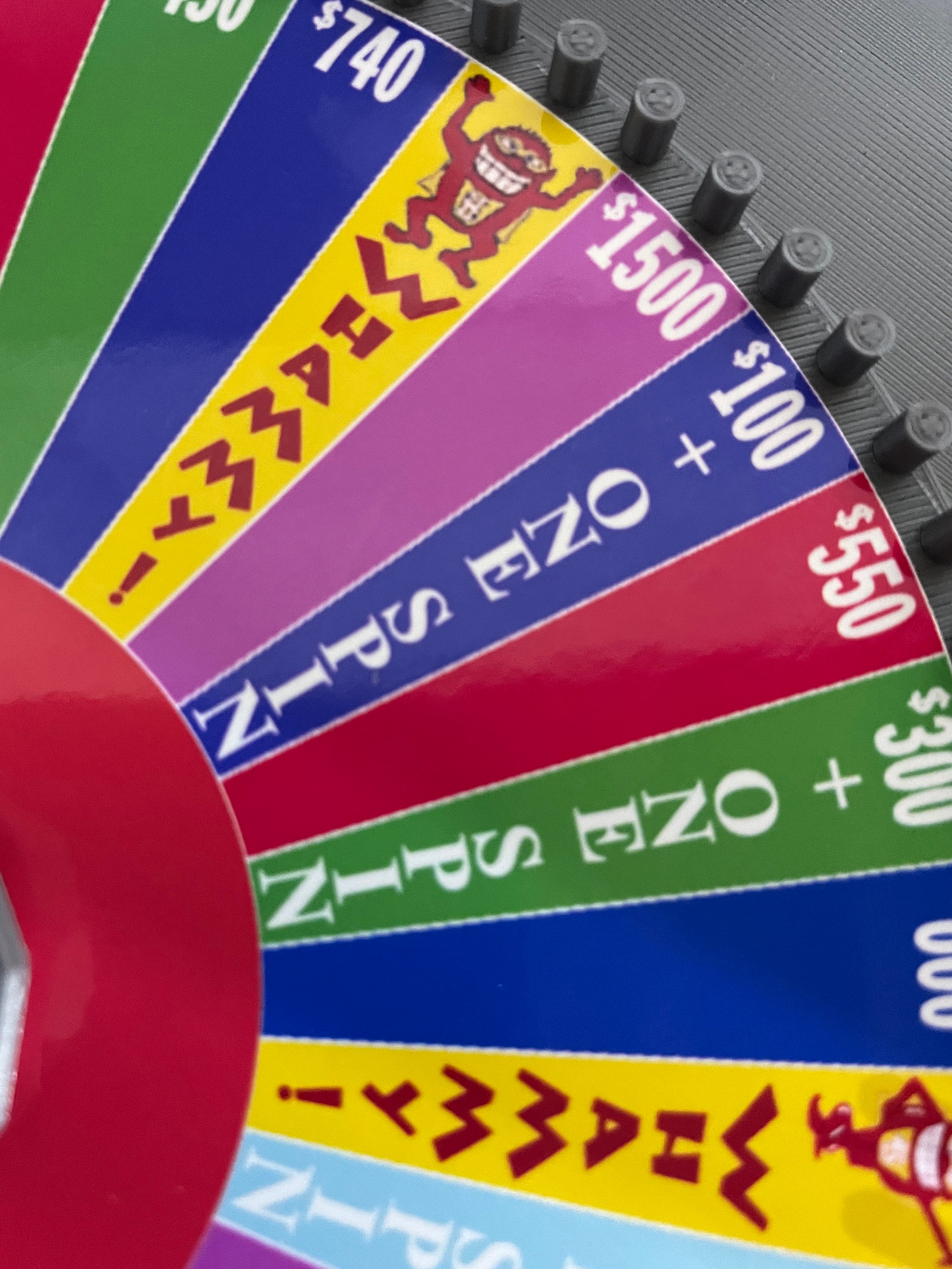 Press Your Luck Spinner - Original and 2020s show versions - wheel itself is 6.73 inches  across www.makngames.com