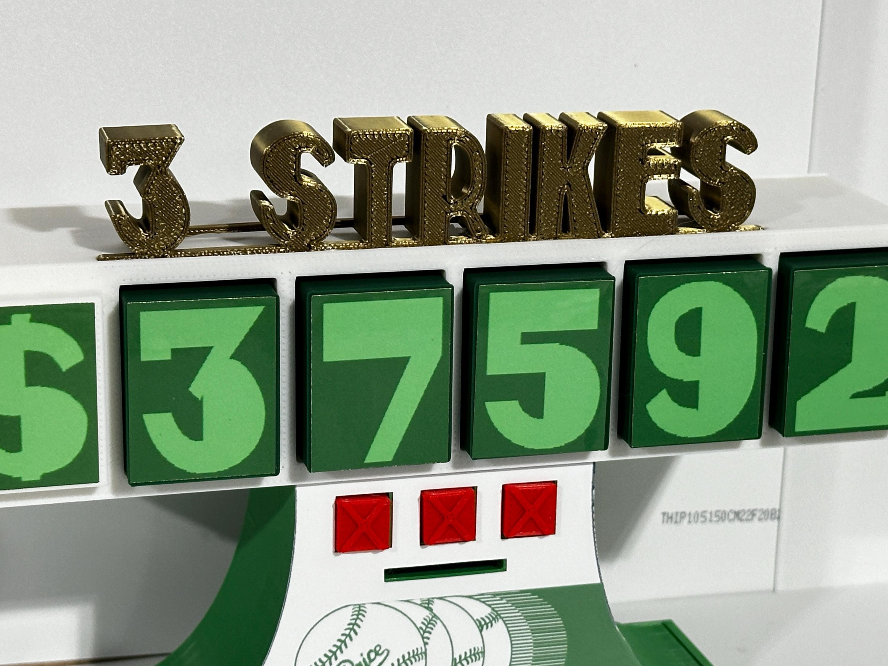 Price is Right Retro 3 Strikes Pricing Game – 3D Printed Miniature