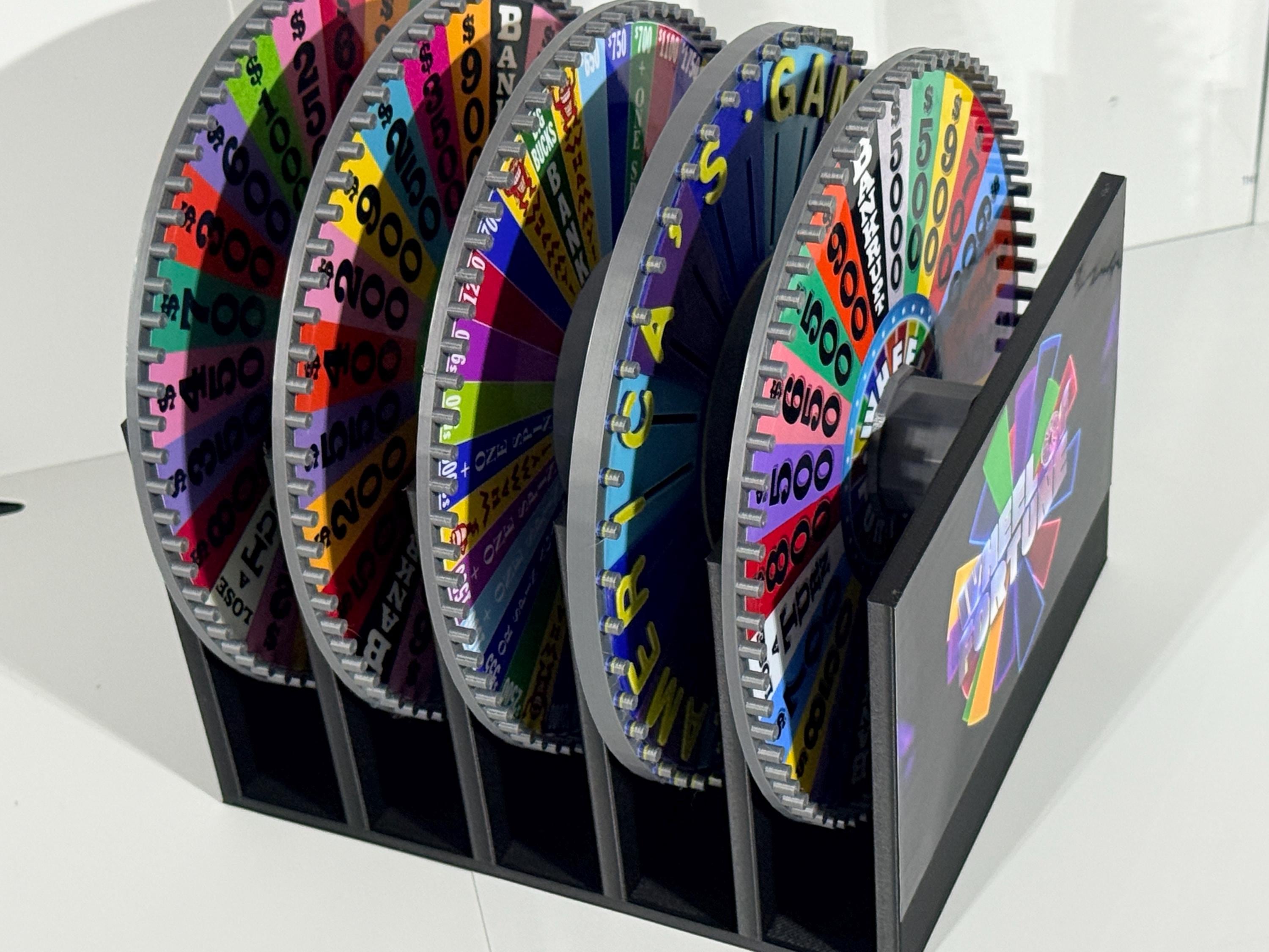 Wheel of Fortune Wheel Display Case & Stand – Holds Up to 5 Wheels