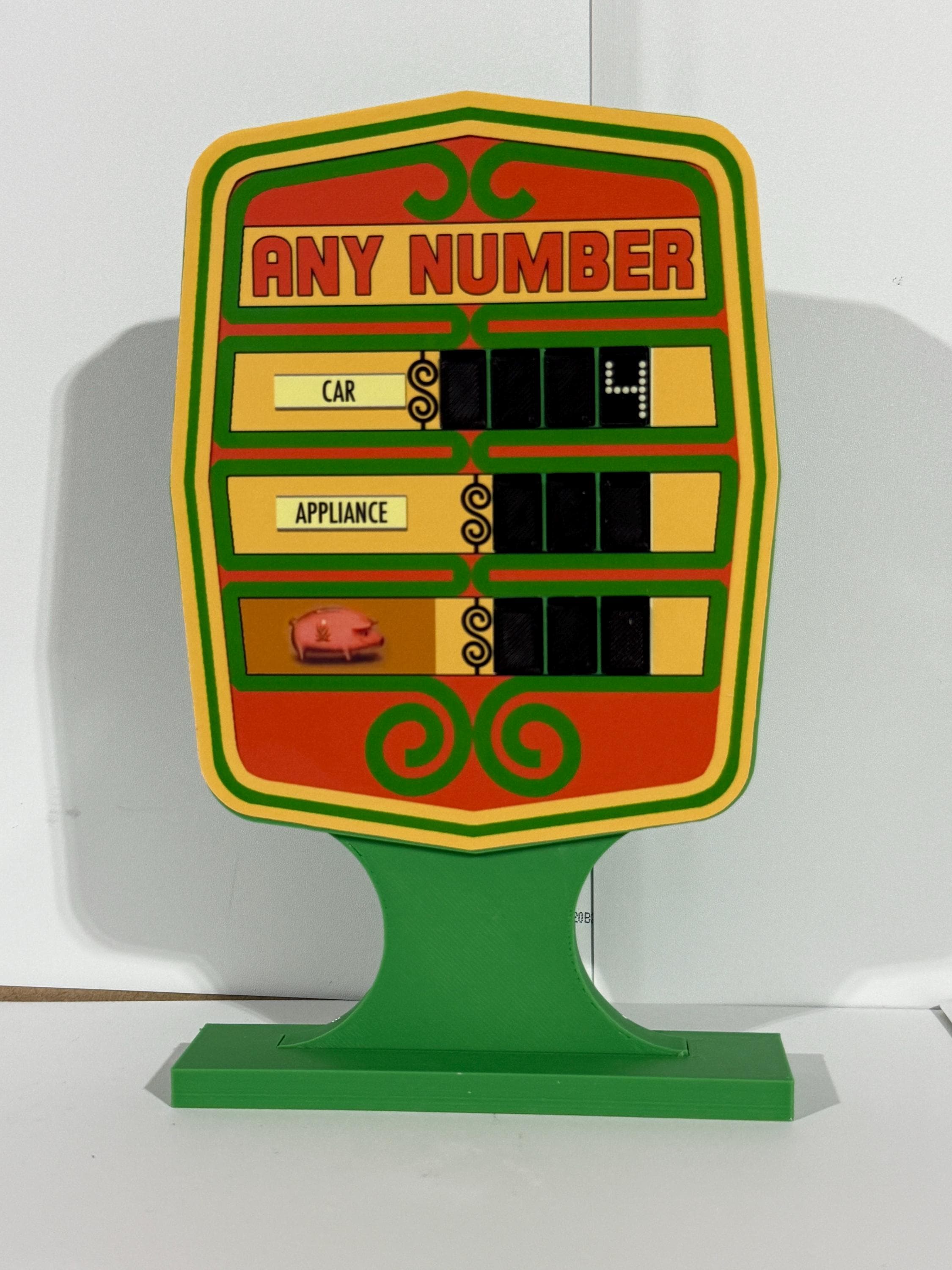 Price is Right Early 1980s Any Number Pricing Game – 3D Printed Miniature