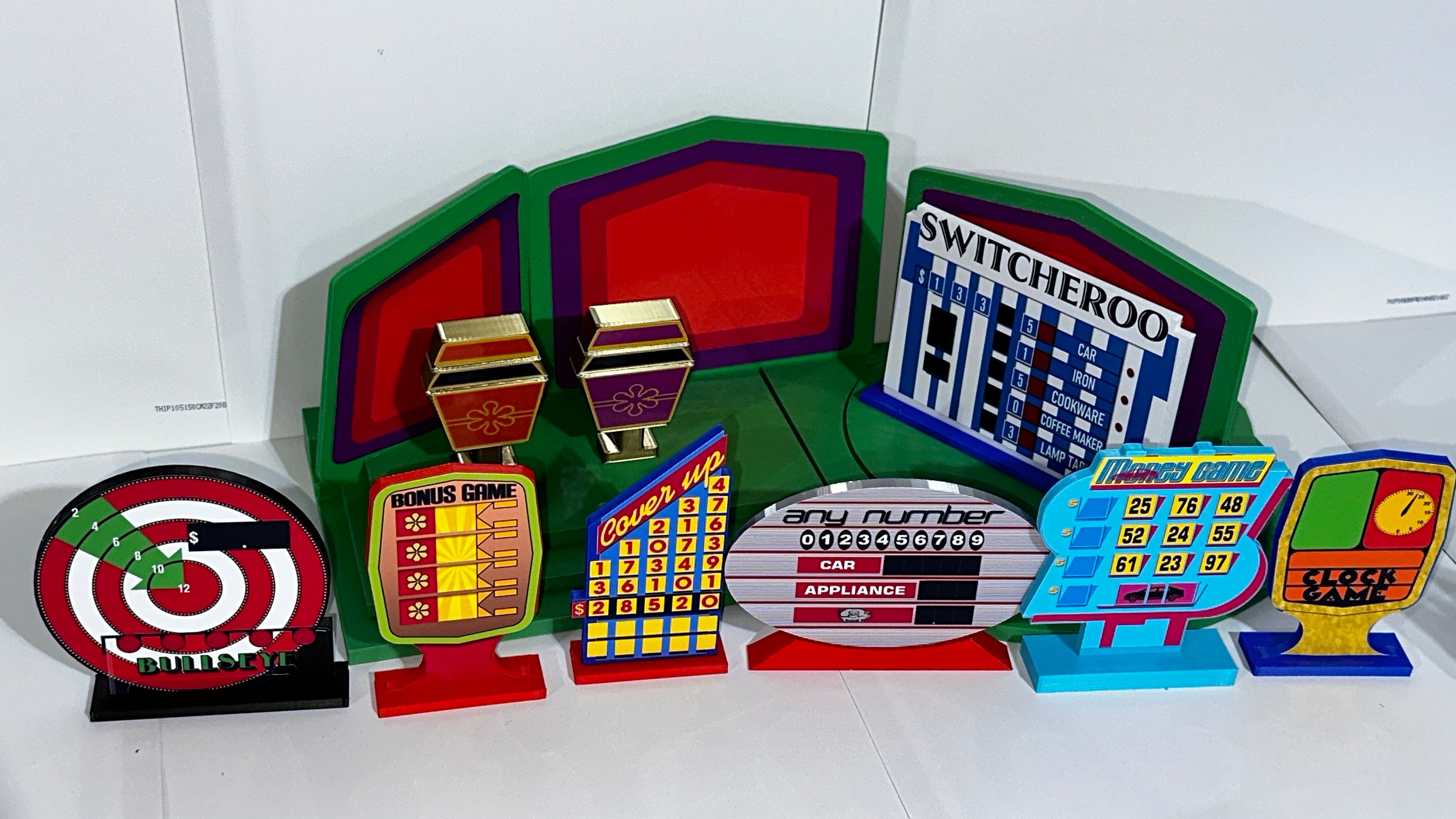 Price is Right Barker Era Stage, Showcase & Turntable Playset – 3D Printed