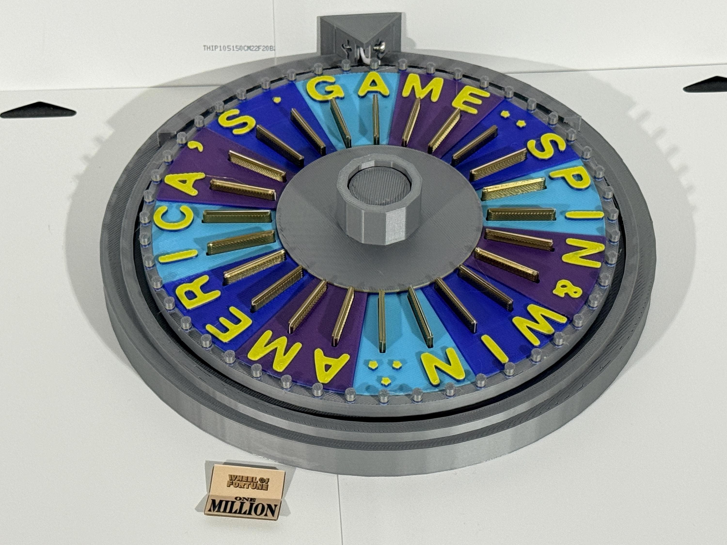 2025 Wheel of Fortune Bonus Round Wheel Spinner with Round Base – 3D Printed