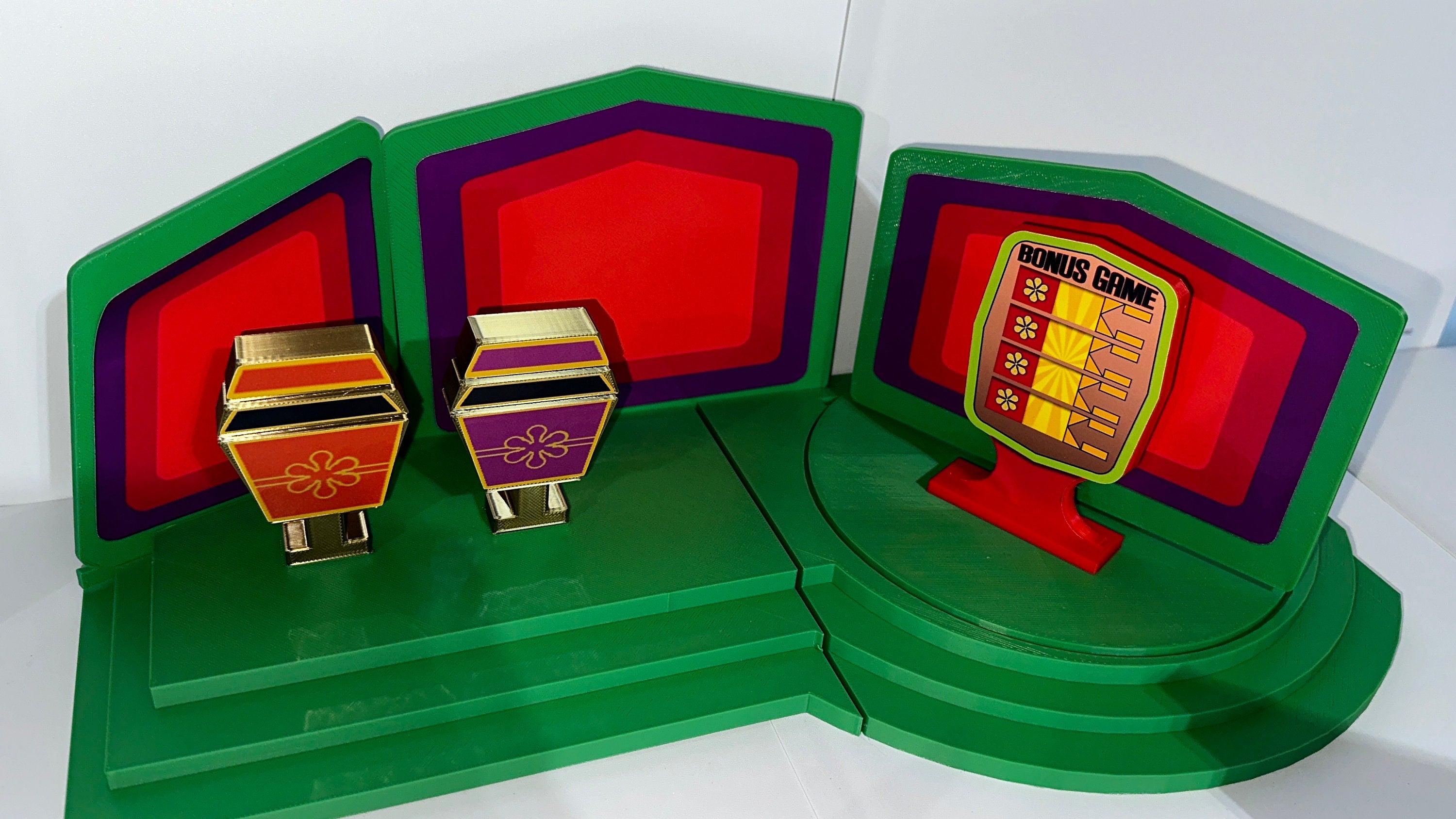 Price is Right Barker Era Stage, Showcase & Turntable Playset – 3D Printed