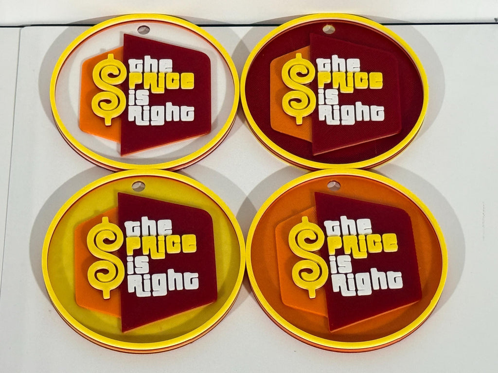 Price is Right Christmas Ornaments – Set of 4, 3D Printed