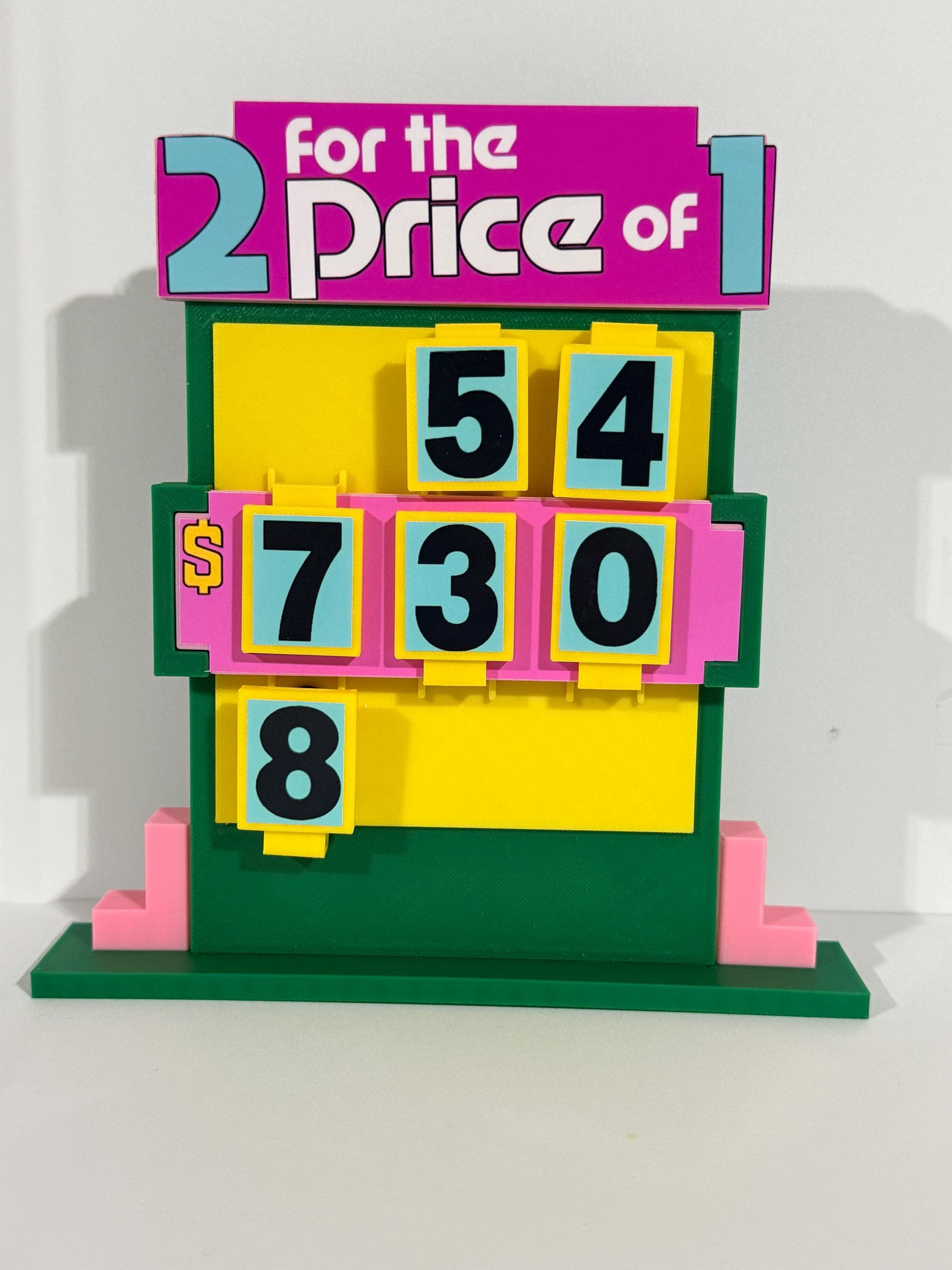 Price is Right "2 for the Price of 1" Pricing Game – 3D Printed Miniature