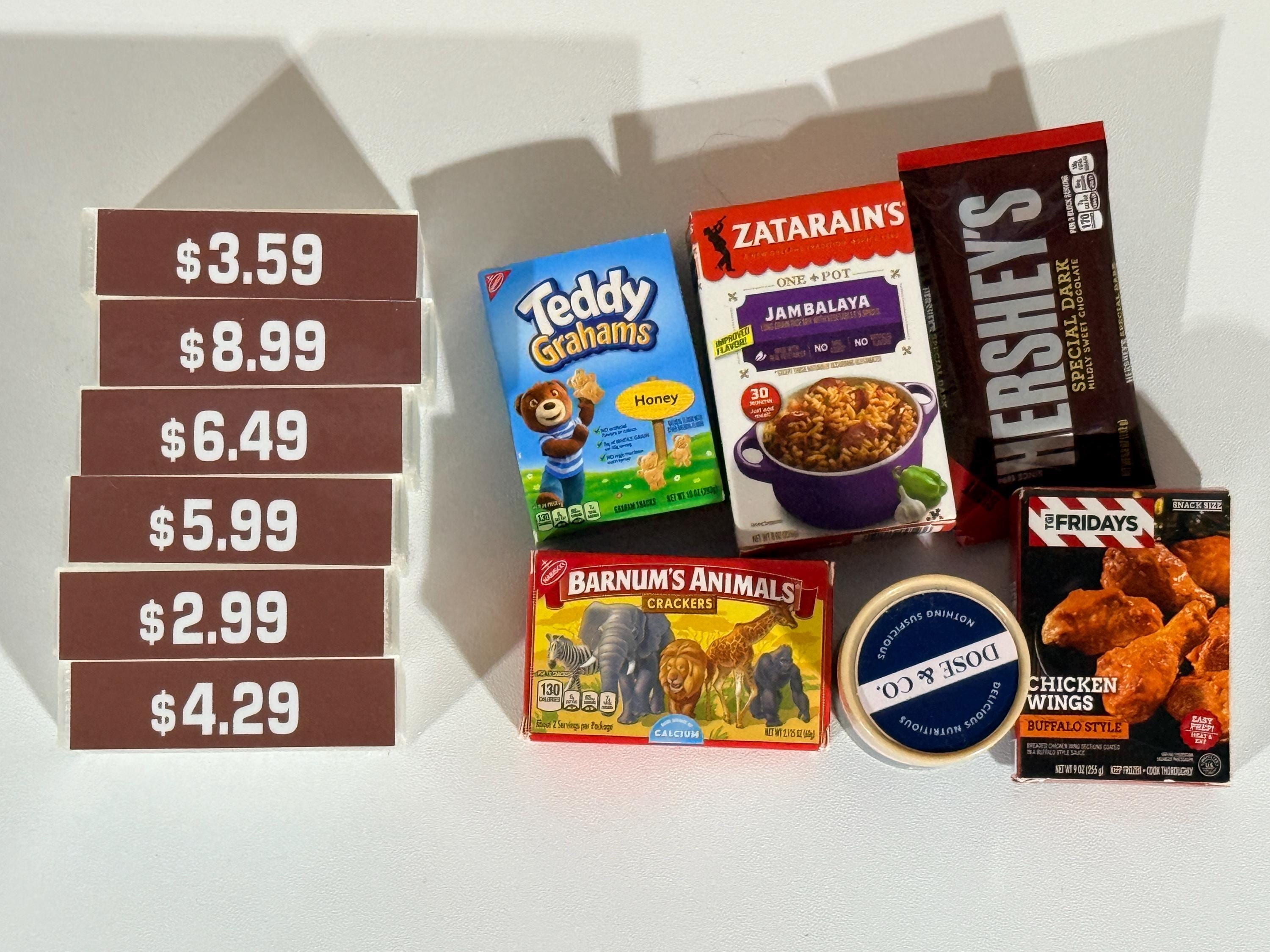 Price is Right Now or Then Pricing Game – 3D Printed Miniature with 6 Grocery Items