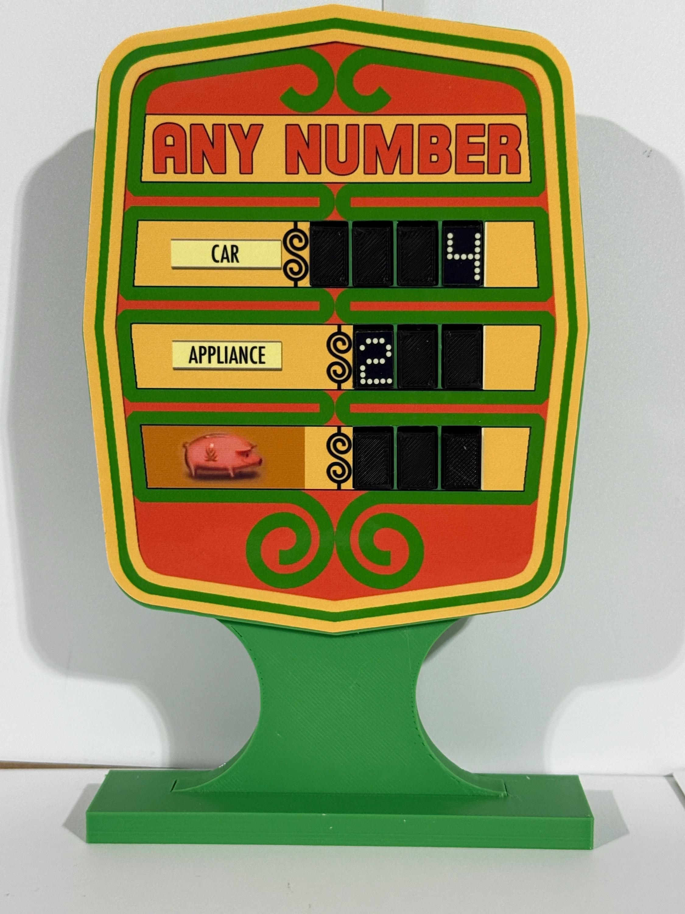 Price is Right Early 1980s Any Number Pricing Game – 3D Printed Miniature
