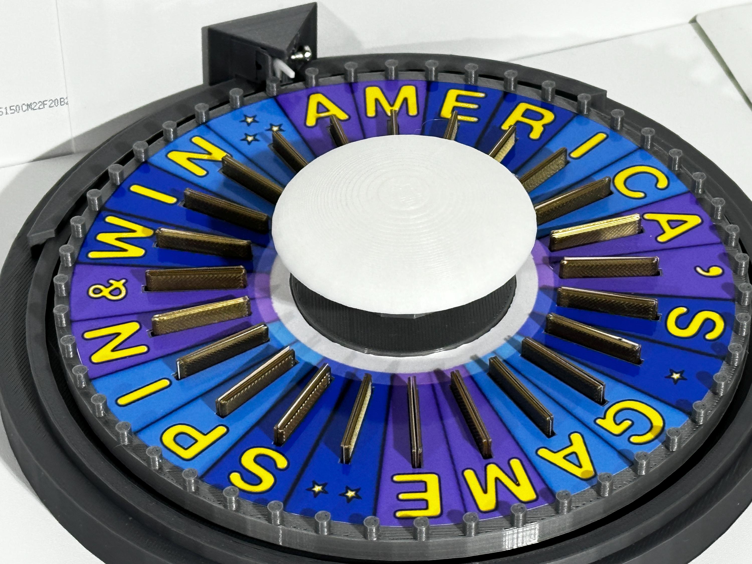 Wheel of Fortune Bonus Round Wheel Spinner with Round Base – 3D Printed Replica