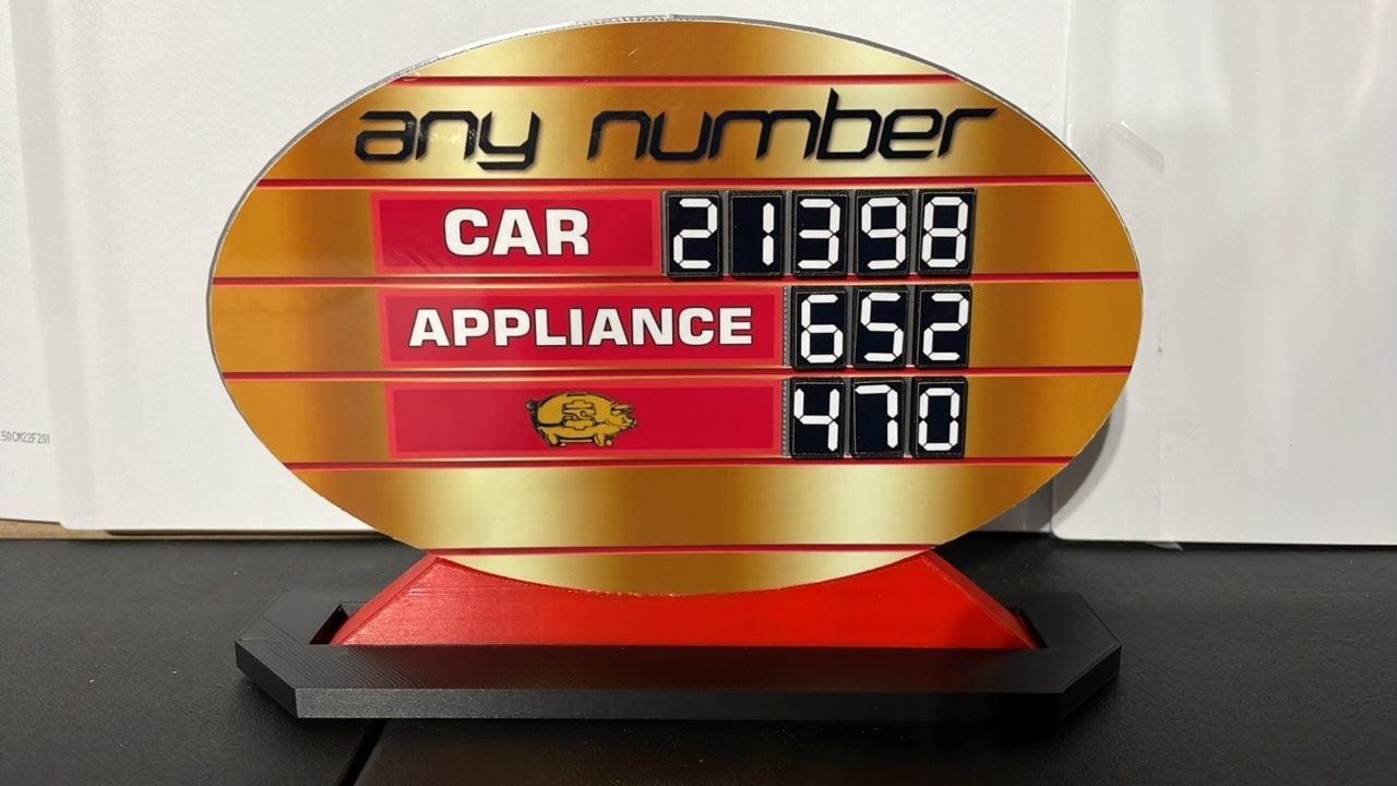 Price is Right Retro Any Number Pricing Game – 3D Printed Miniature